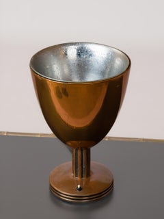 Copper Plated Art Deco Uplighter with Fluted Pole  - France 1930s