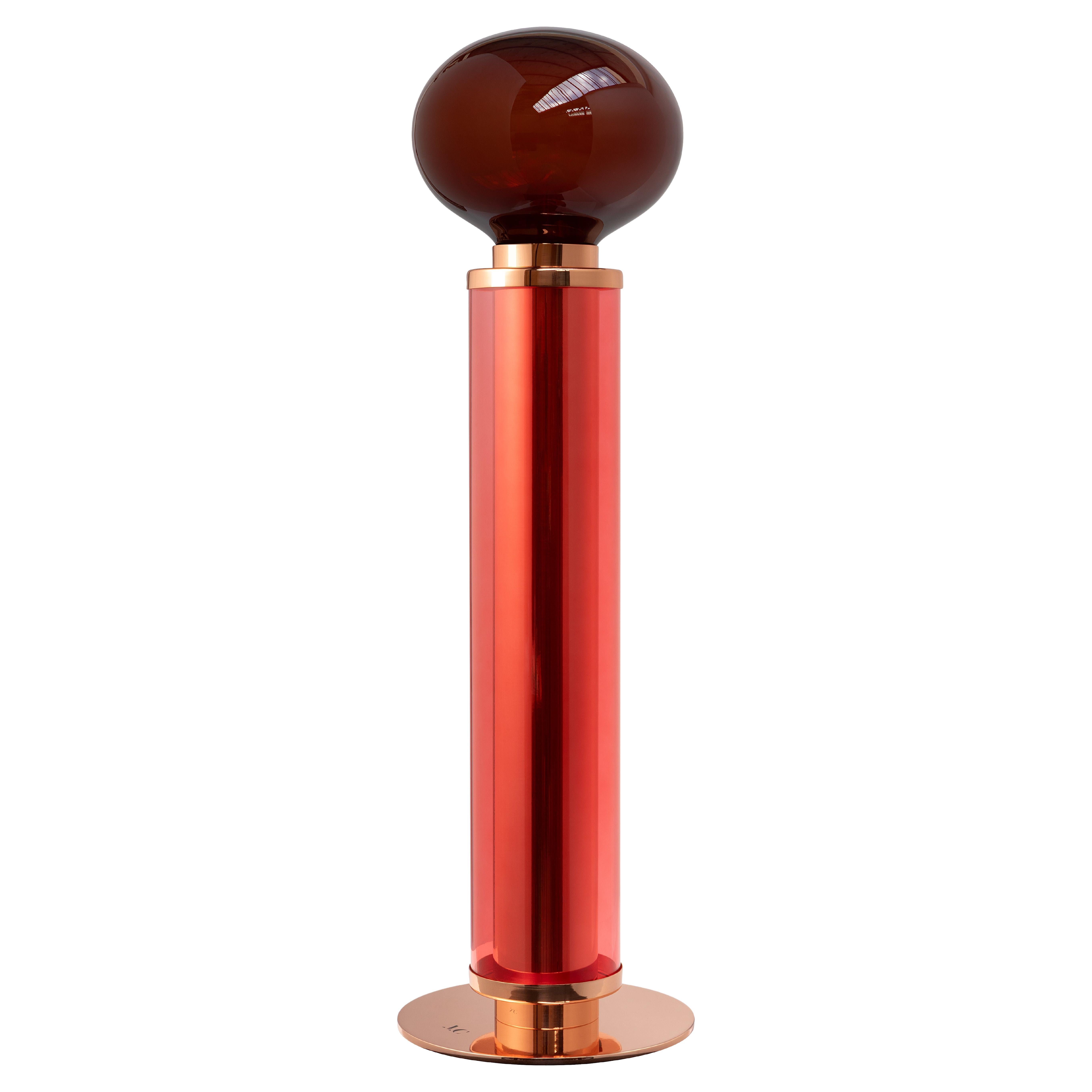 Copper Plated Brass Invisible Chords Twist Table Lamp by Magic Circus Editions For Sale