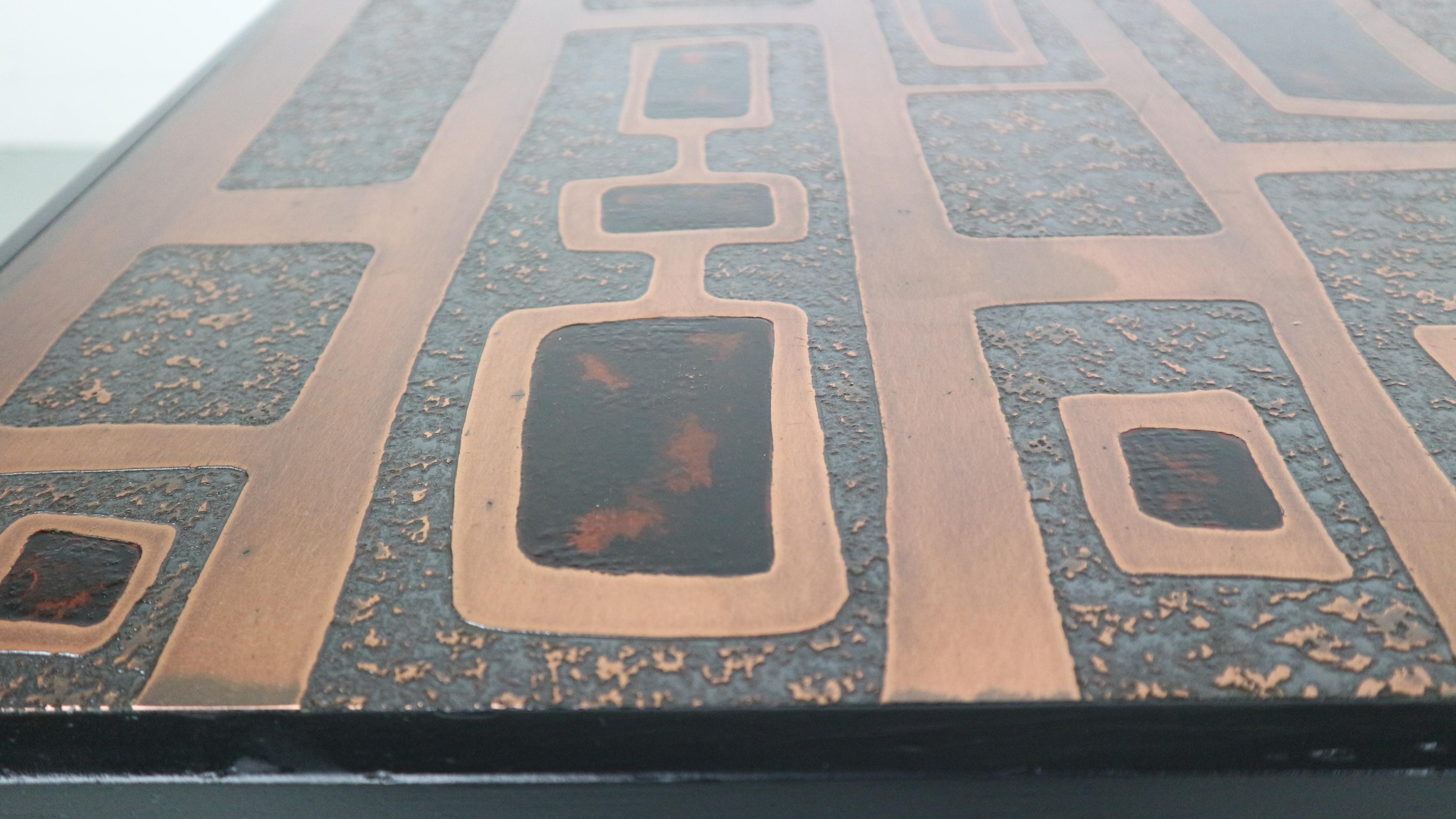 Copper-Plated Coffee Table by Heinz Lillienthal, 1970, Germany 5