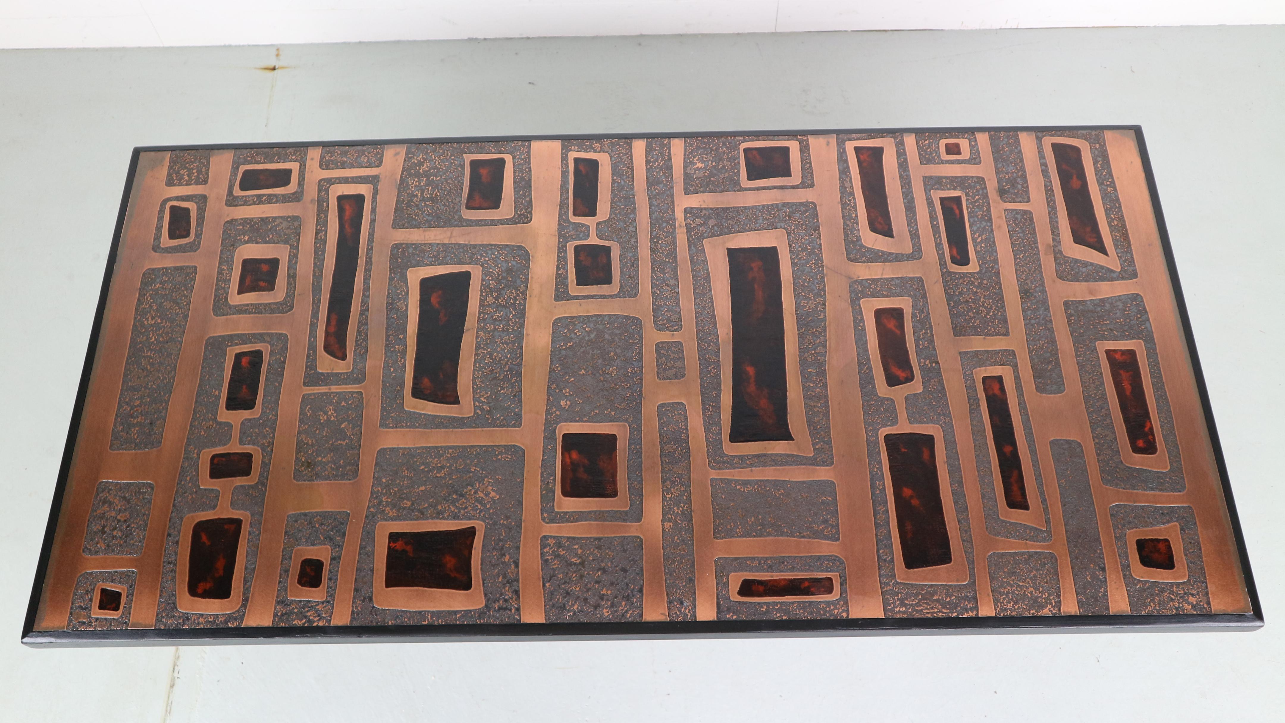 Copper-Plated Coffee Table by Heinz Lillienthal, 1970, Germany 1