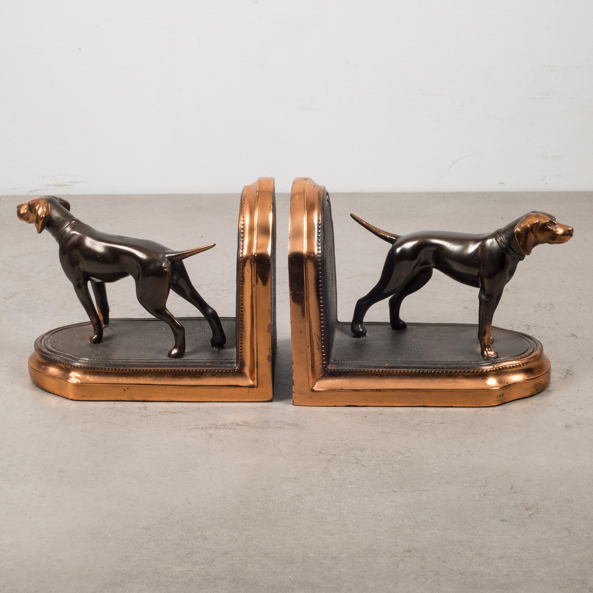 Copper-Plated Pointer Dog Bookends, circa 1940 In Good Condition In San Francisco, CA