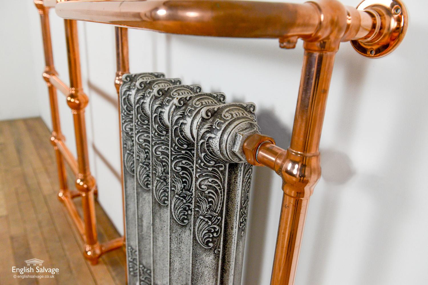 Copper-Plated Radiator and Towel Rail, 20th Century In Good Condition For Sale In London, GB