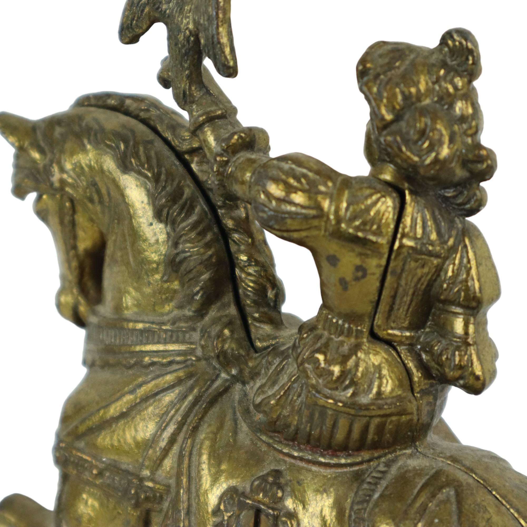 Statua placcata in rame di cavaliere a cavallo Falconiere Prima metà del XX secolo in vendita 4