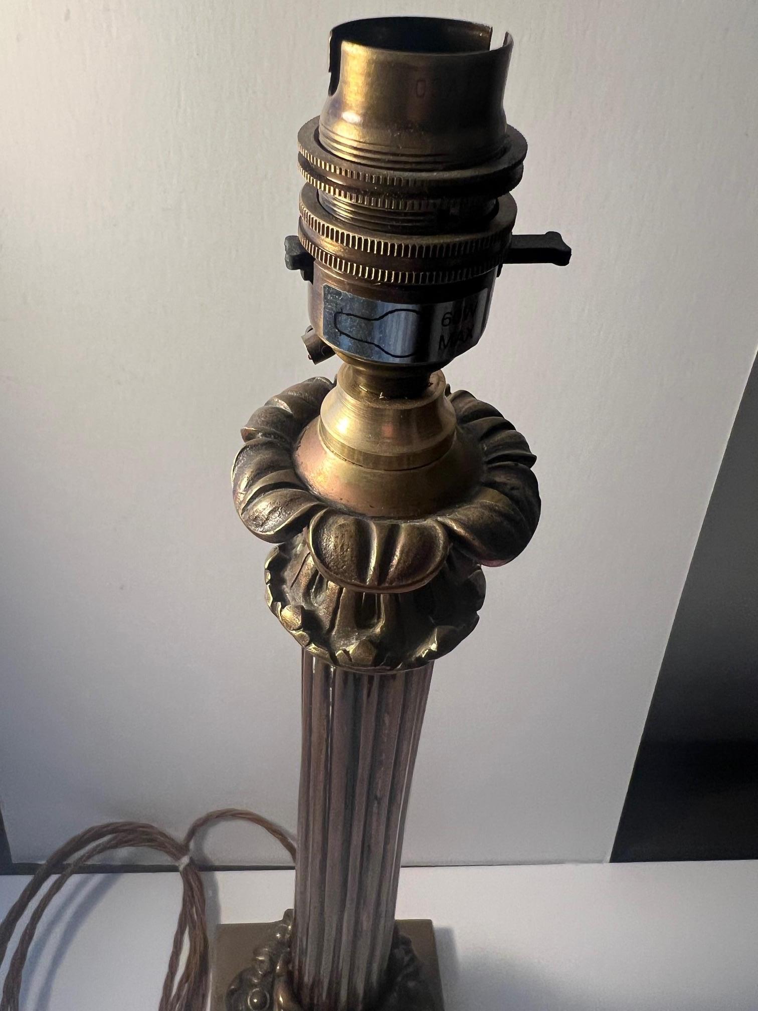 British Copper Plated Table Lamp For Sale