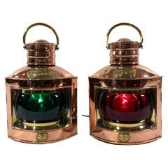 Vintage Copper Port and Starboard Boat Lanterns