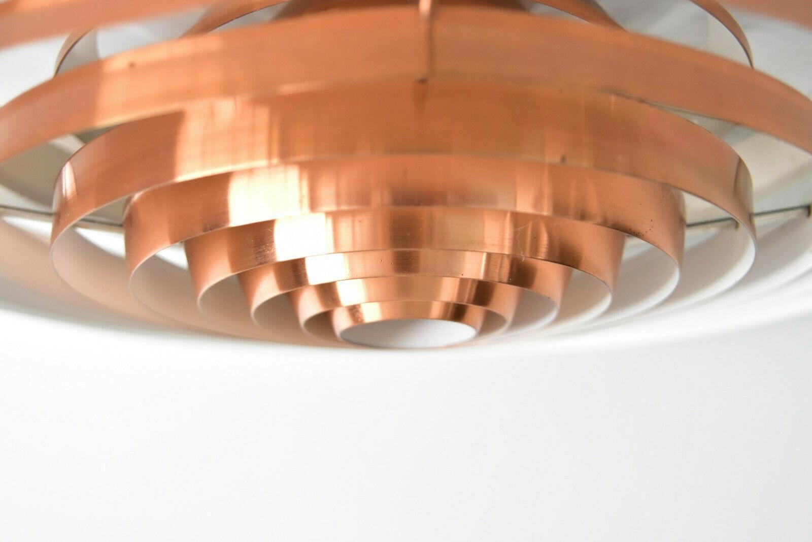 Scandinavian Modern Copper Poul Henningsen PH Tallerken Pendant Lamp by Louis Poulsen Denmark