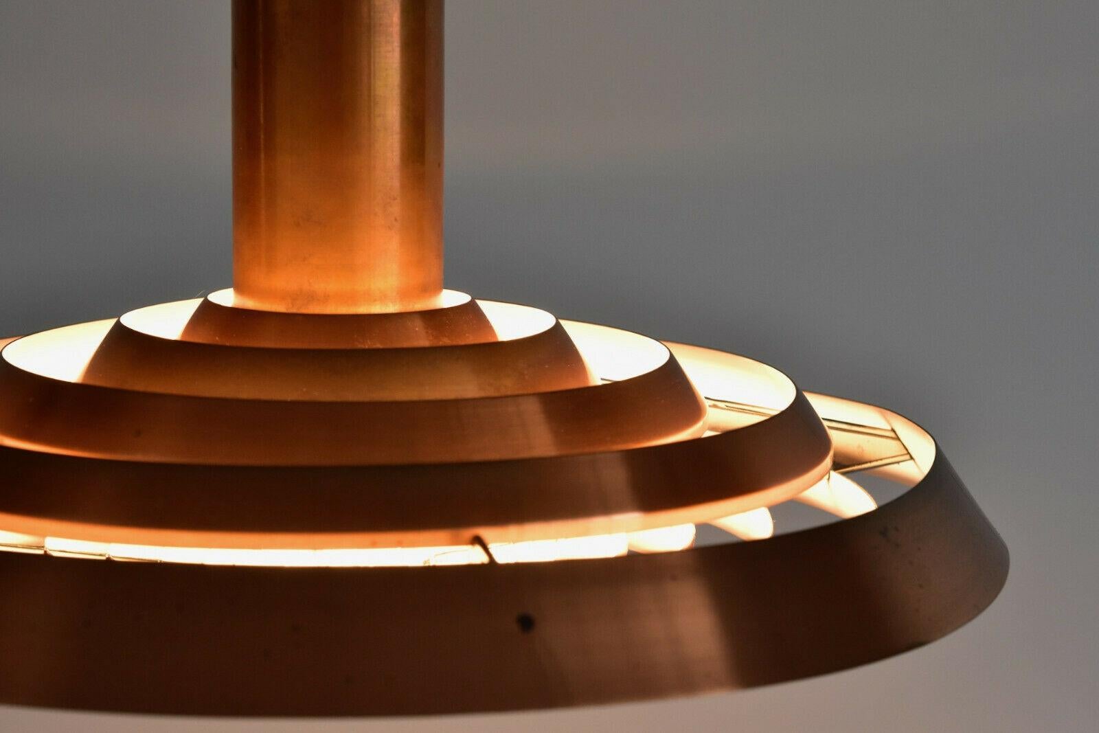 Mid-20th Century Copper Poul Henningsen PH Tallerken Pendant Lamp by Louis Poulsen Denmark