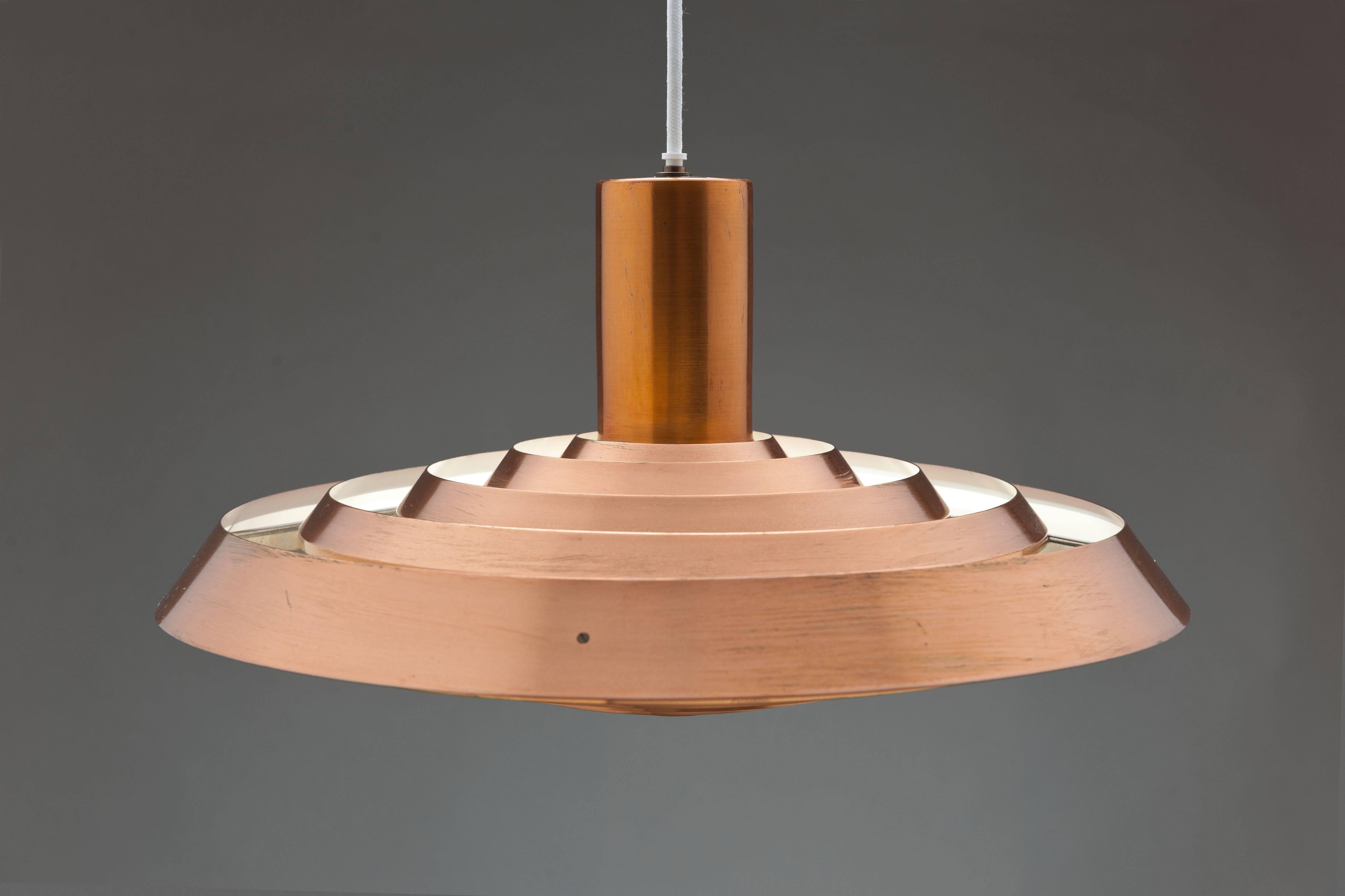 Danish Copper Poul Henningsen, Louis Poulsen Langelinie Plate Lamp, 1958