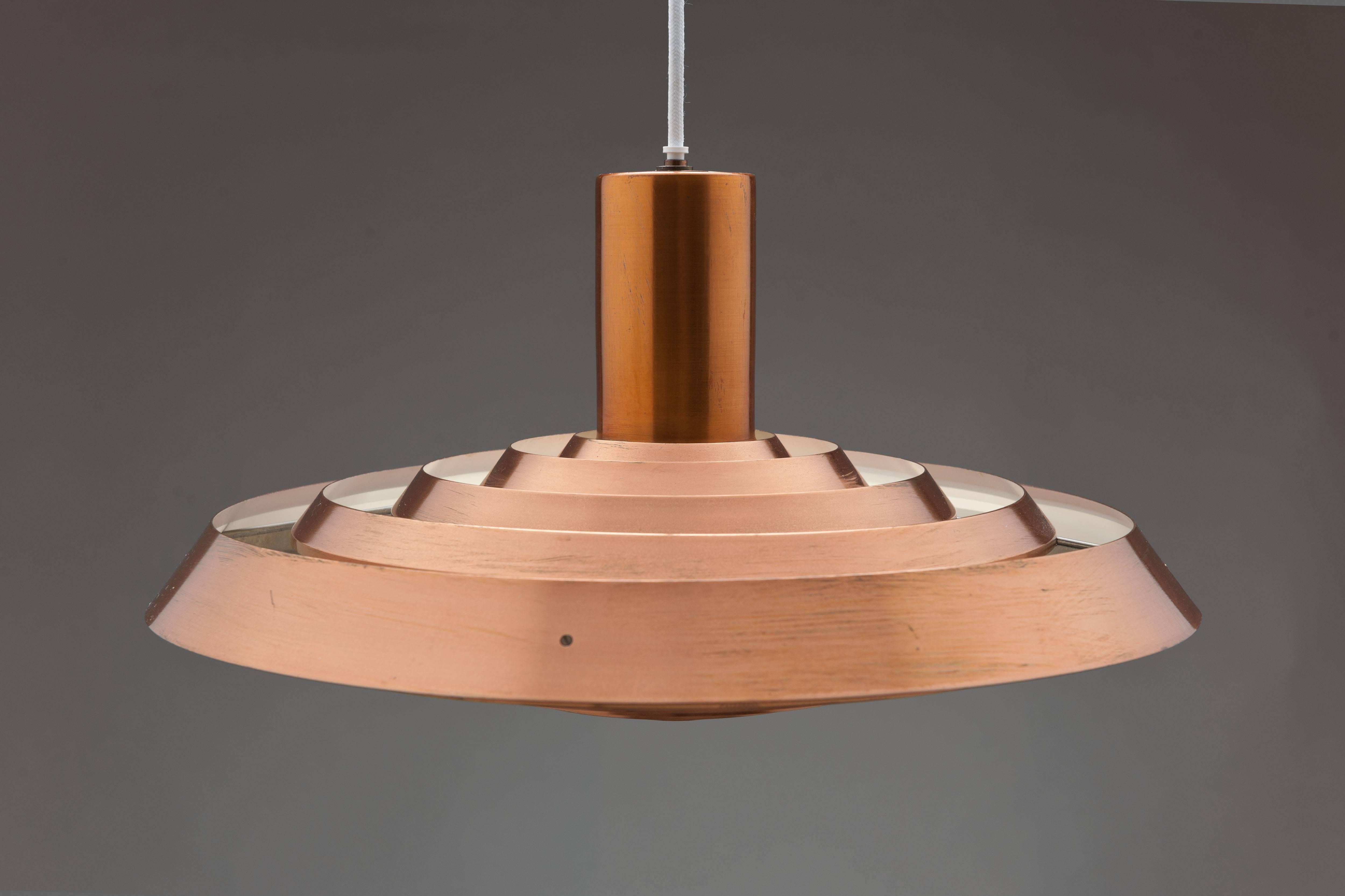 Copper Poul Henningsen, Louis Poulsen Langelinie Plate Lamp, 1958 In Excellent Condition In Utrecht, NL