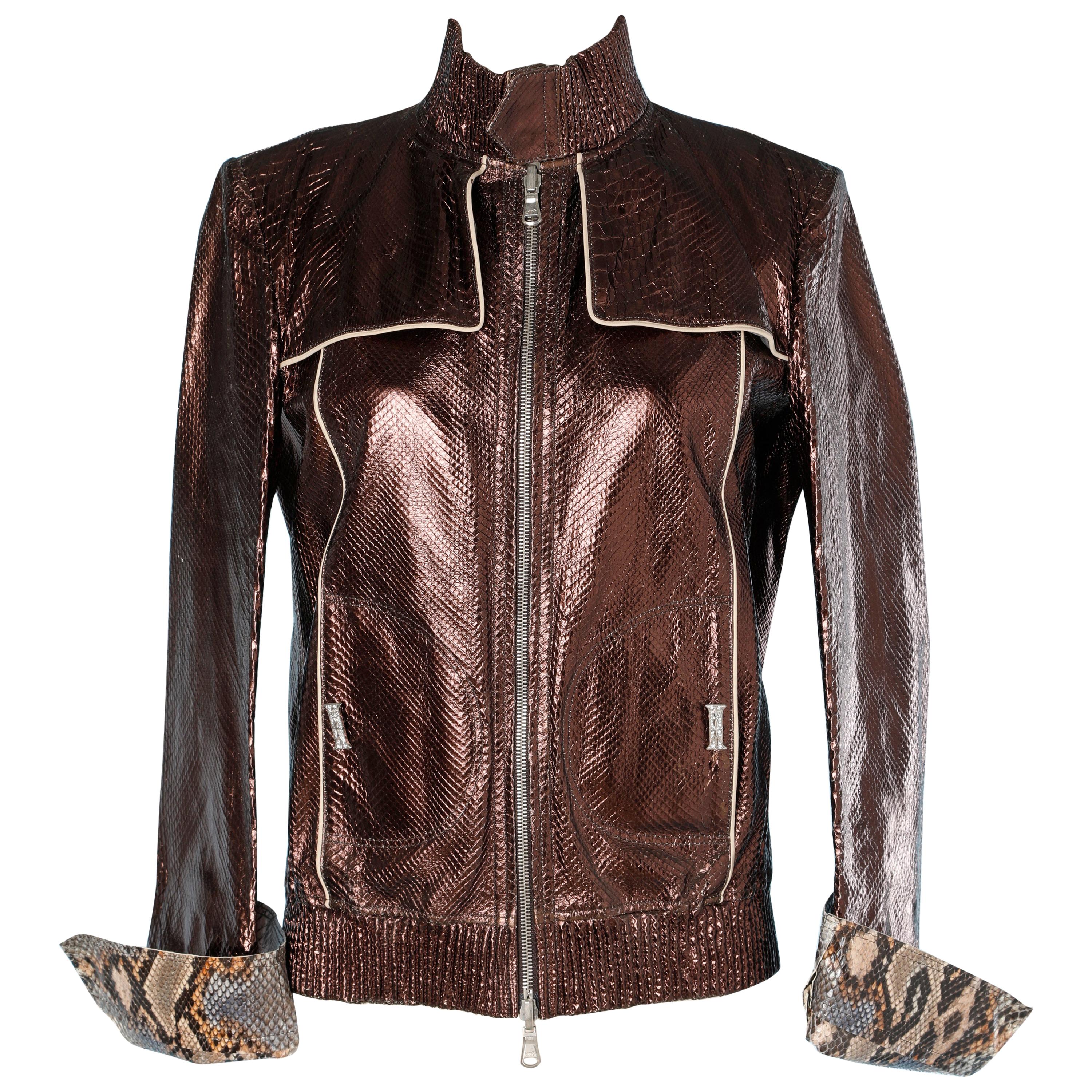 DOLCE and GABBANA Olive Green Crocodile Leather Jacket, 1 of 4 Made For  Sale at 1stDibs