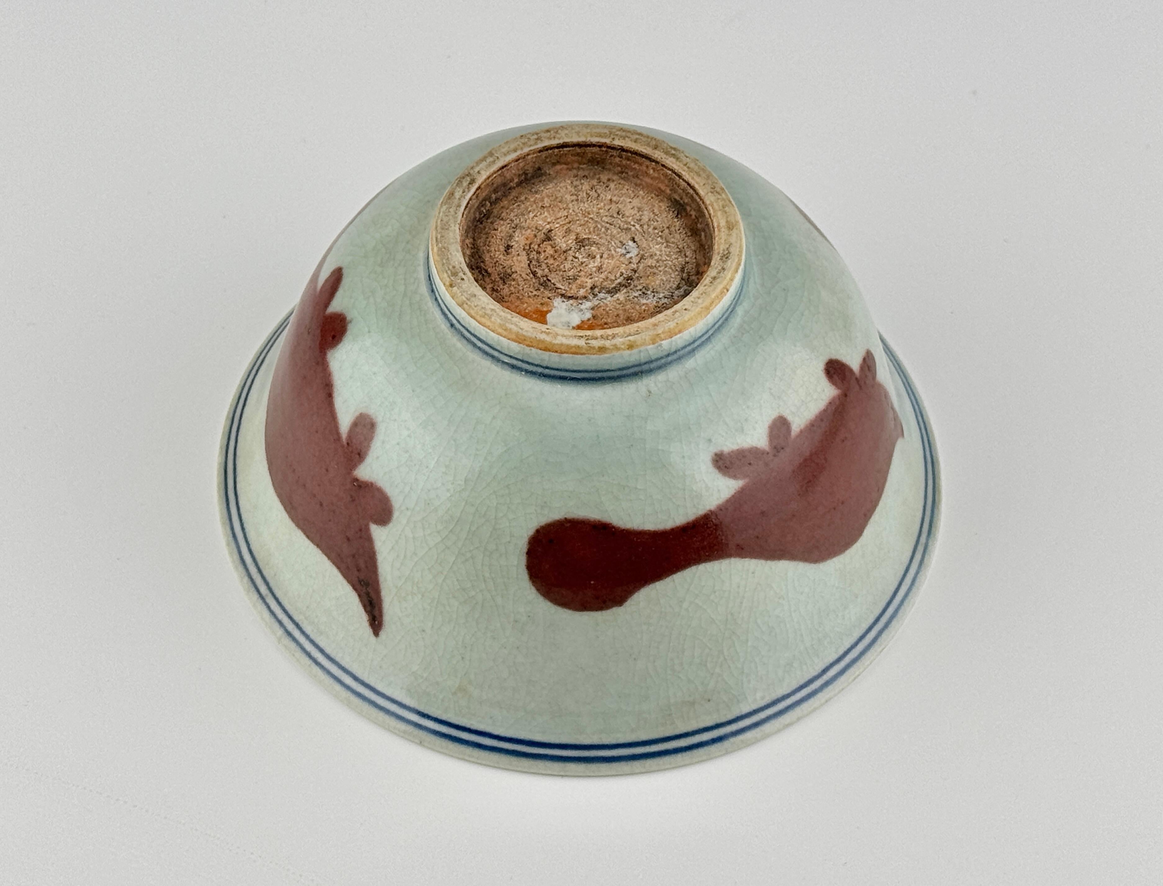 A Copper-Red Ceramic Bowl with Auspicious Motifs, Ming-Early Qing Dynasty For Sale 7