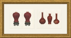 Copper Red Crackle Glazes, Two Ming Monochrome Color Plates, 1911