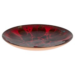 Copper Red Enameled Plate by Win Ng