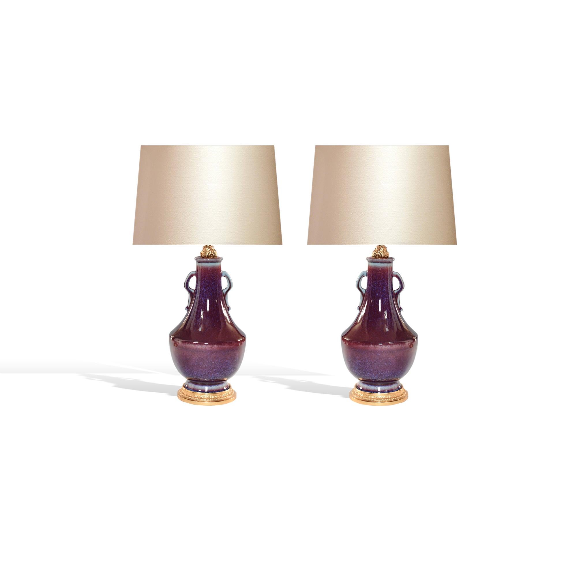 Contemporary Copper-Red-Glazed Porcelain Lamps