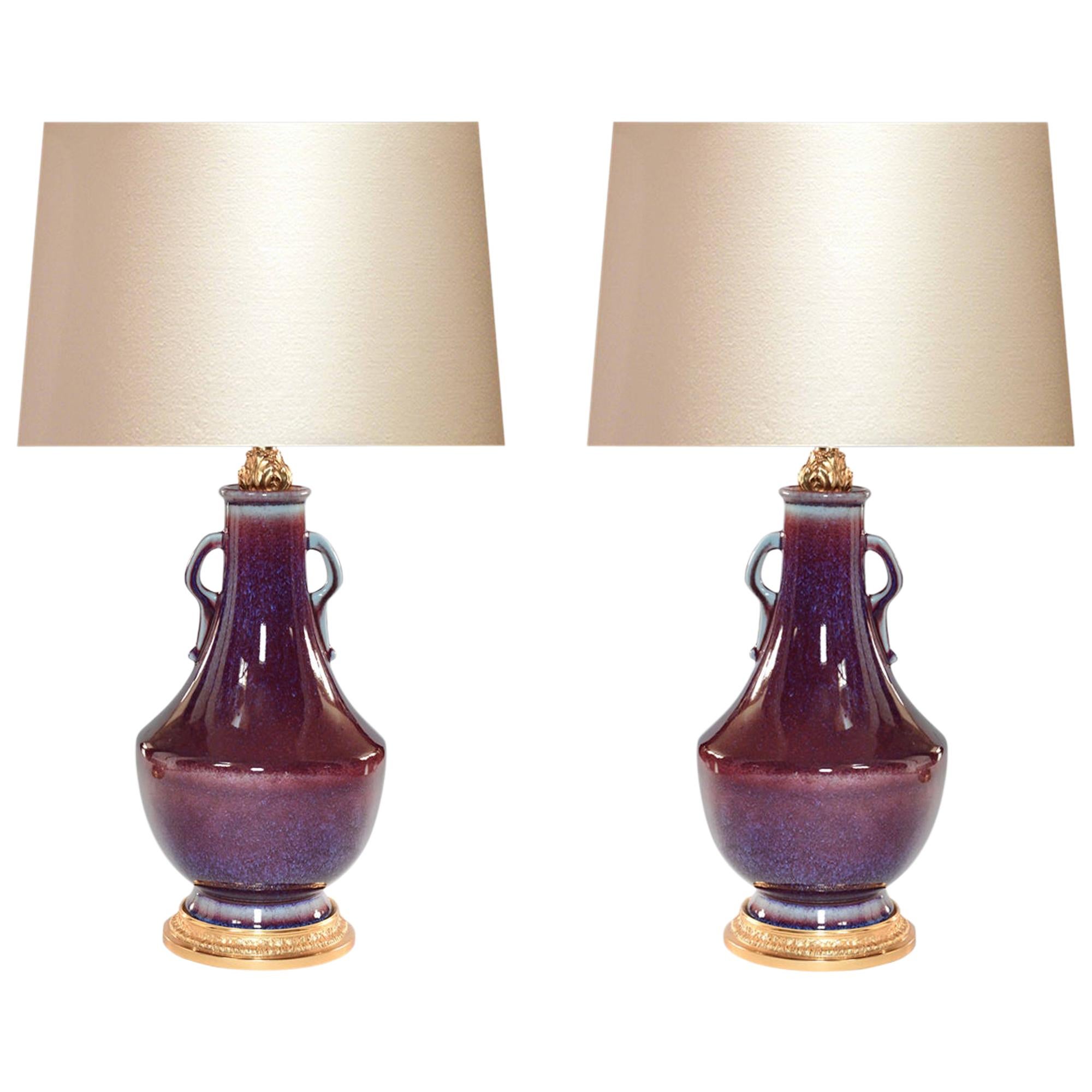 Copper-Red-Glazed Porcelain Lamps