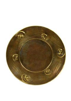 Copper Repousse Plate 31” Dia Handcrafted in India By Stephanie Odegard