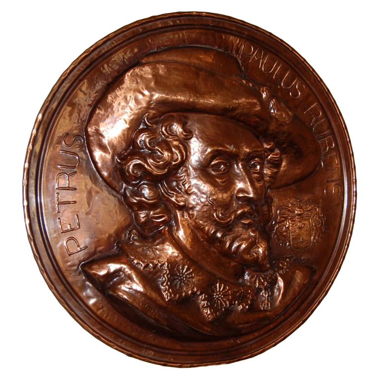 Copper Rondel Plaque of Peter Paul Rubens For Sale