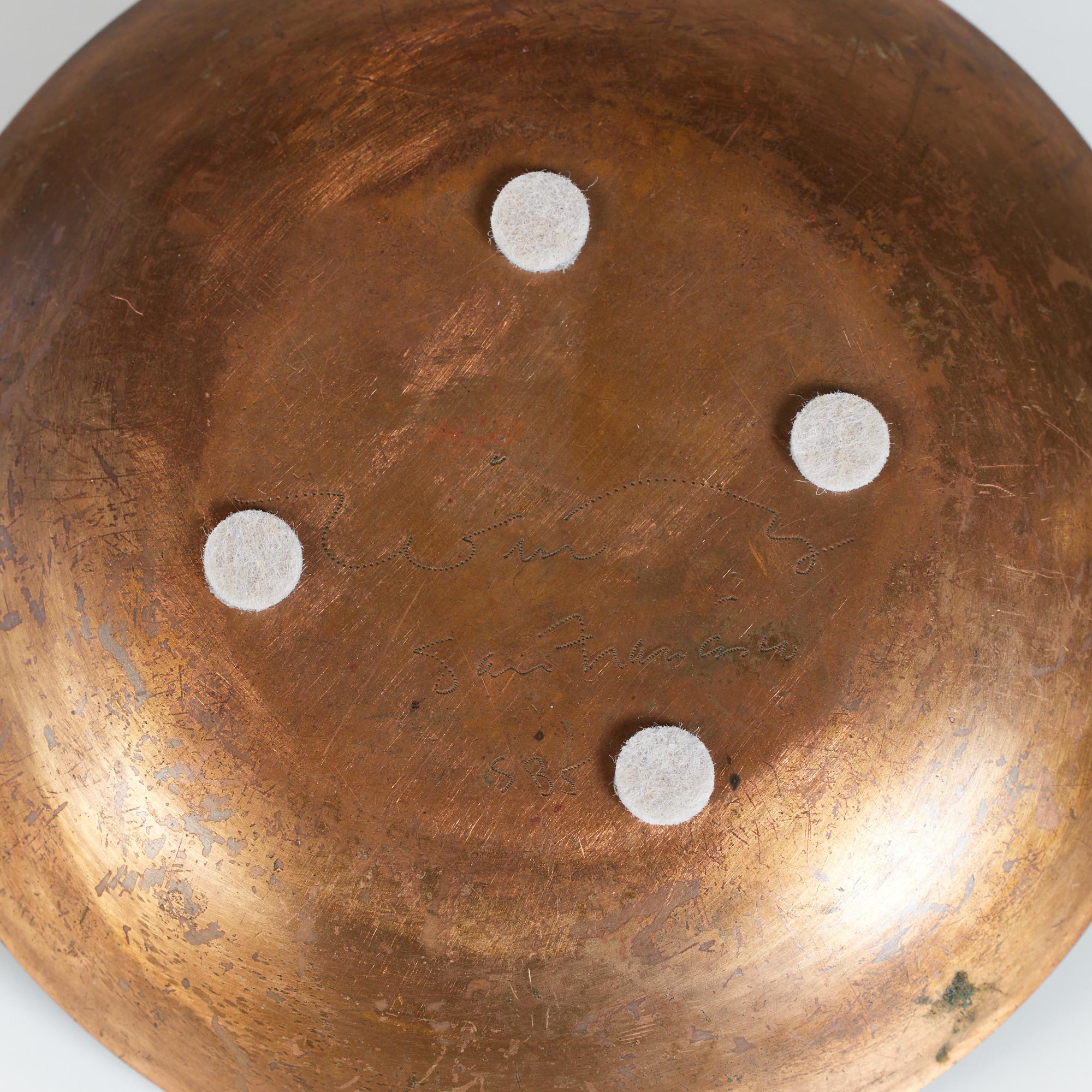 Copper Royal Blue Enameled Plate by Win Ng 5
