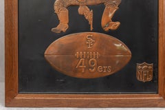 Copper San Francisco 49er's Sign with Embossed Image of the Their Early Logo
