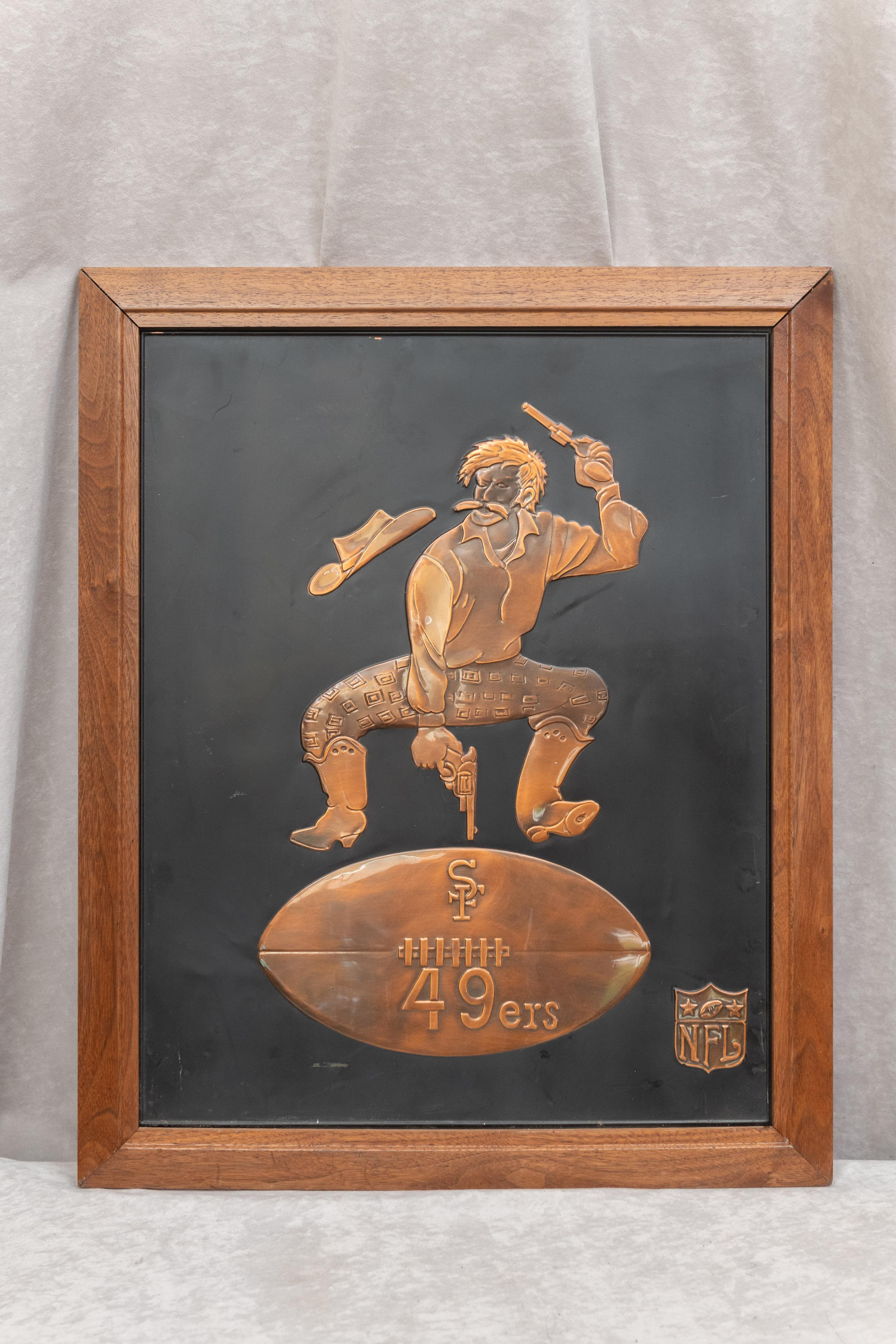 Other Copper San Francisco 49er's Sign with Embossed Image of the Their Early Logo