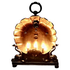  Copper Scallop Shell with Dolphins,  Electric Table Lamp,   A Magnificent Piece