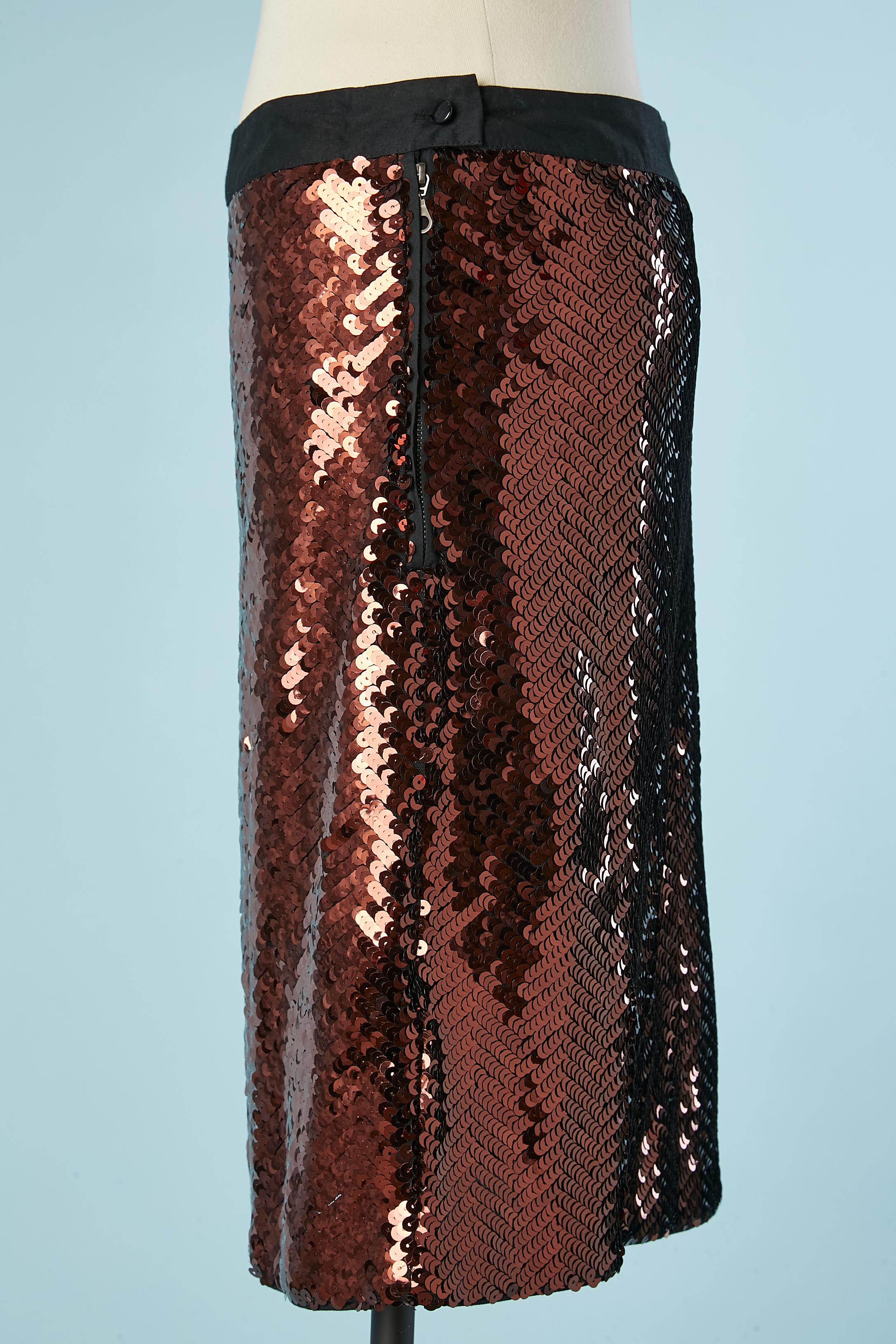 burgundy sequin skirt