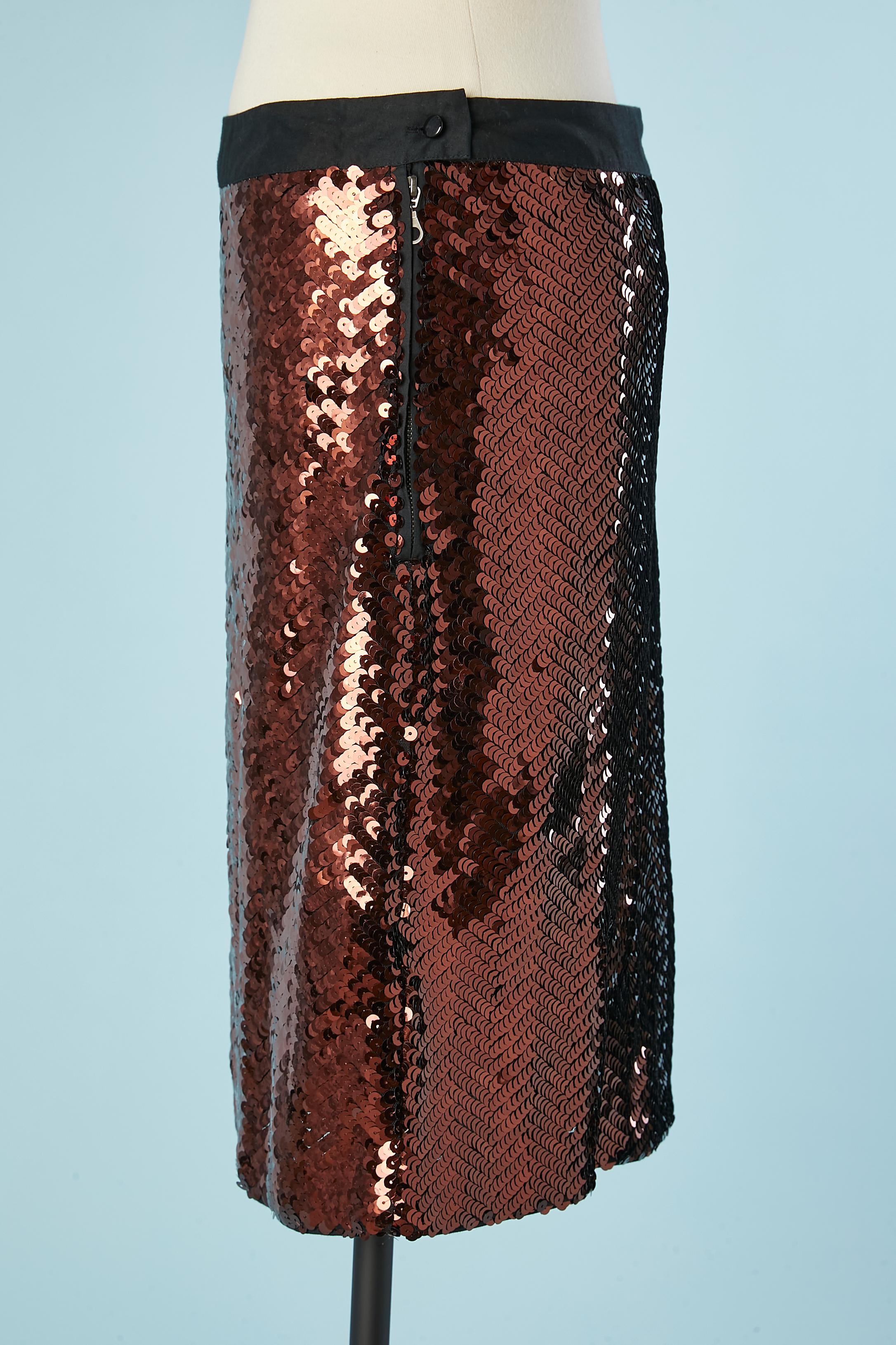 Black Copper sequin skirt See by Chloé  For Sale