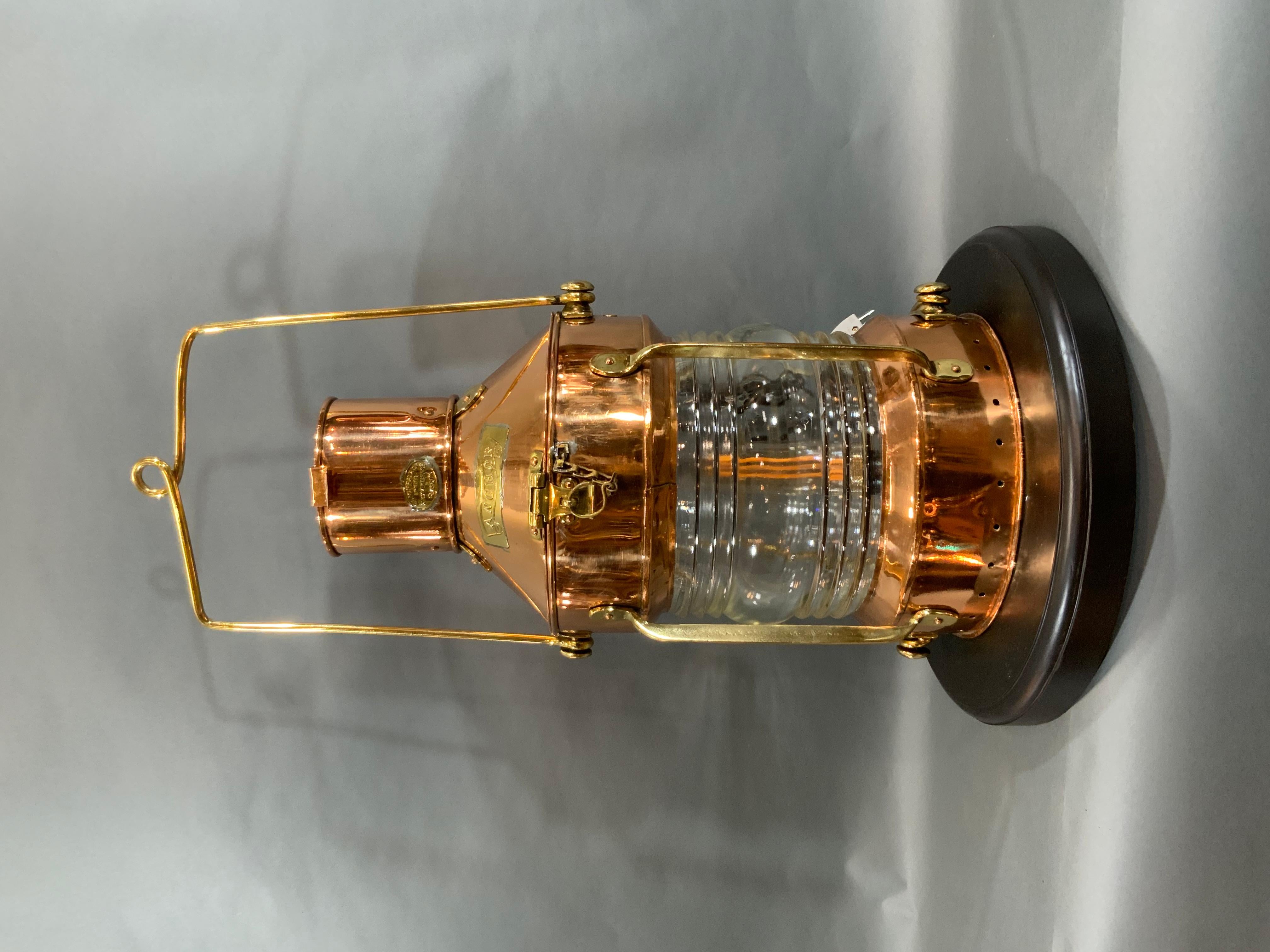 Copper Ship’s Anchor Lantern by British Maker For Sale 7