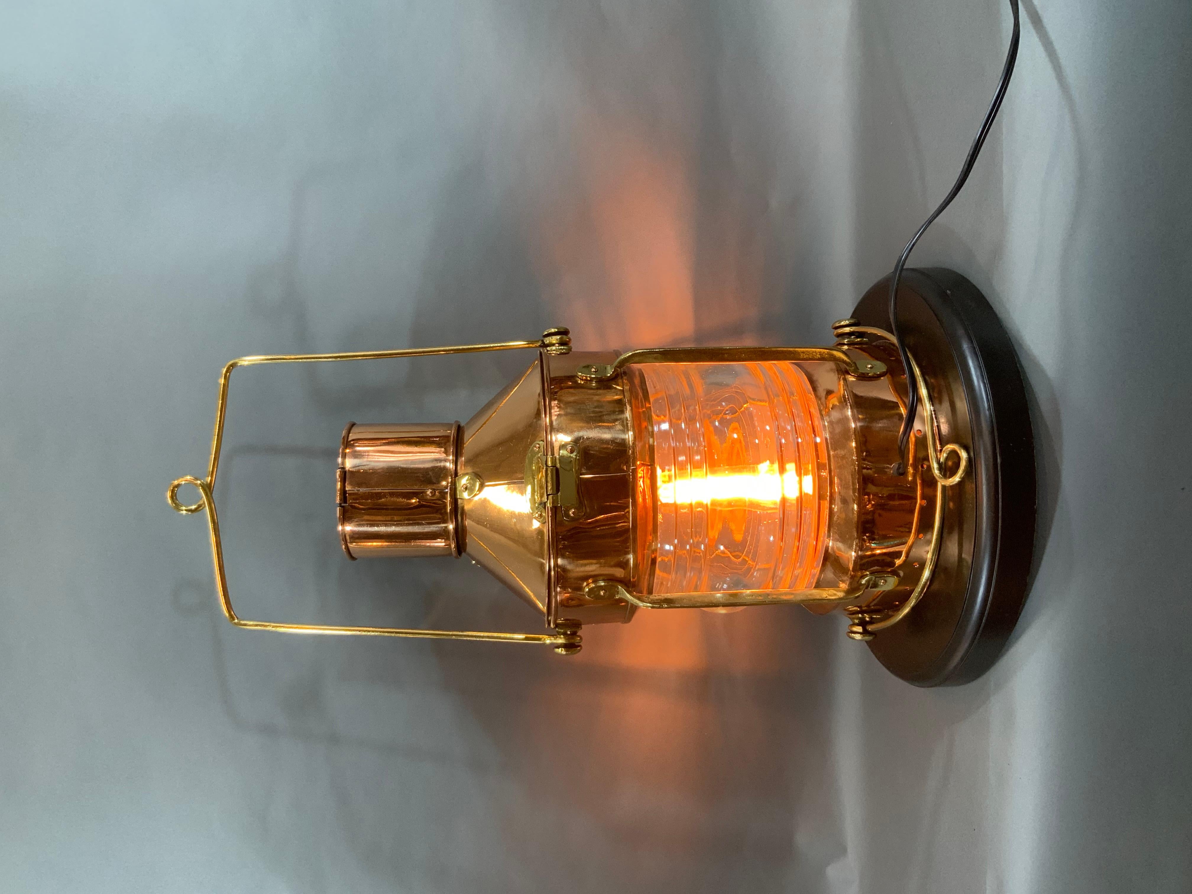 Copper Ship’s Anchor Lantern by British Maker For Sale 2