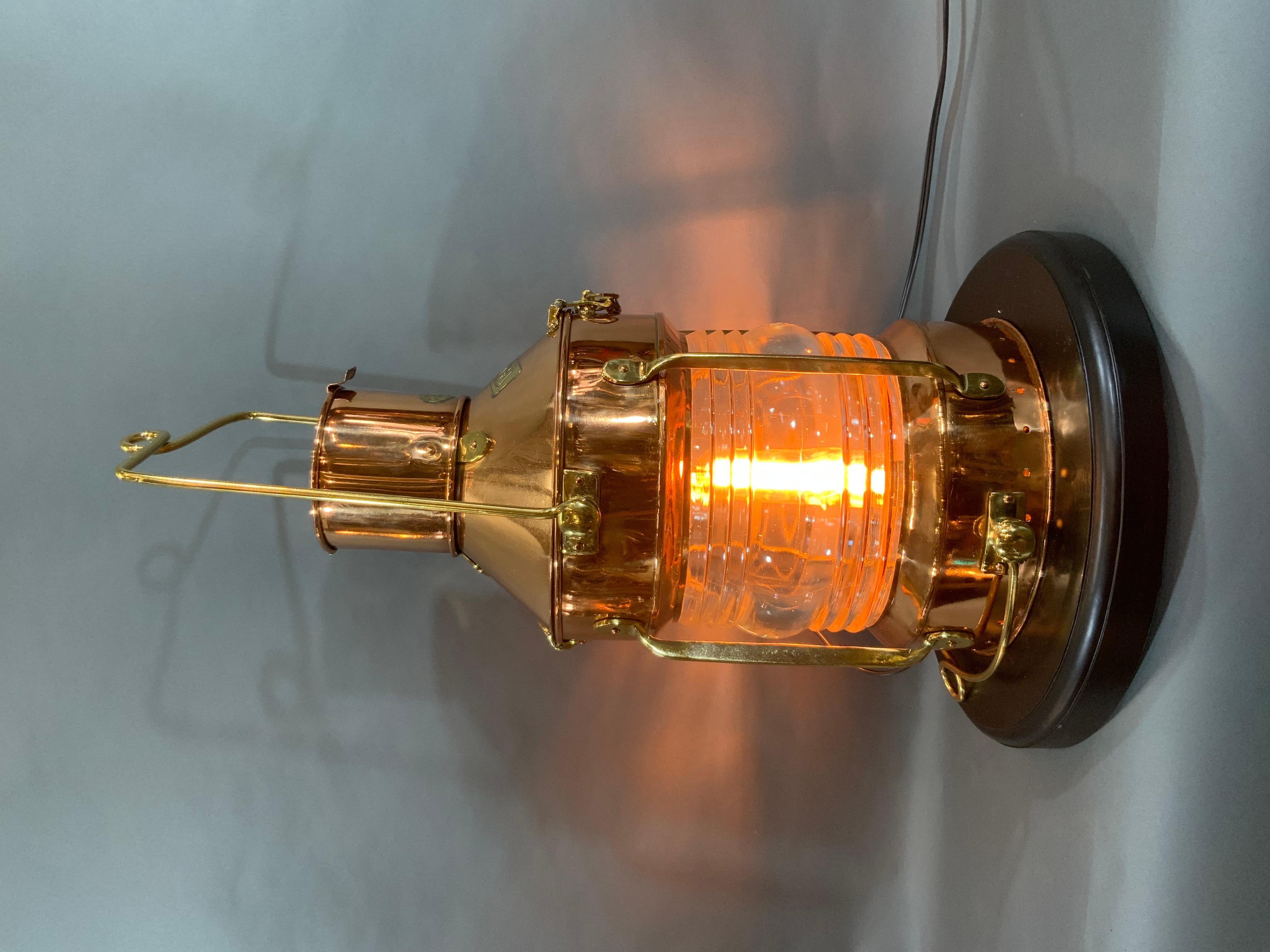 Copper Ship’s Anchor Lantern by British Maker For Sale 3