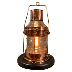 Copper Ship's Anchor Lantern by British Maker RC Murray