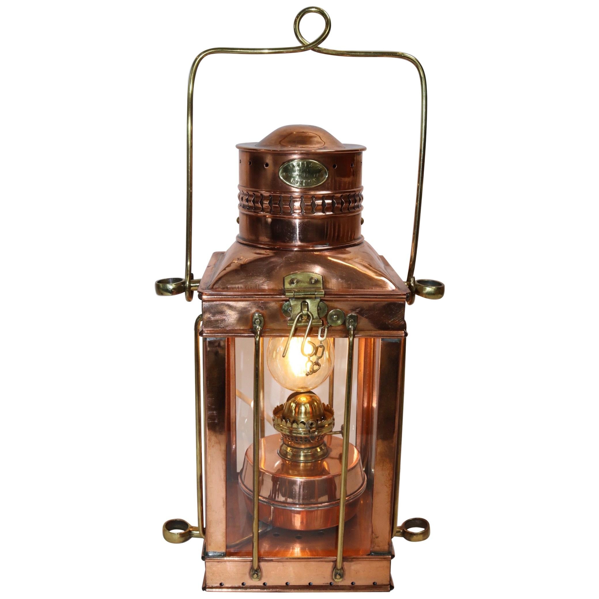Copper Ships Cabin Lantern by Davey of London