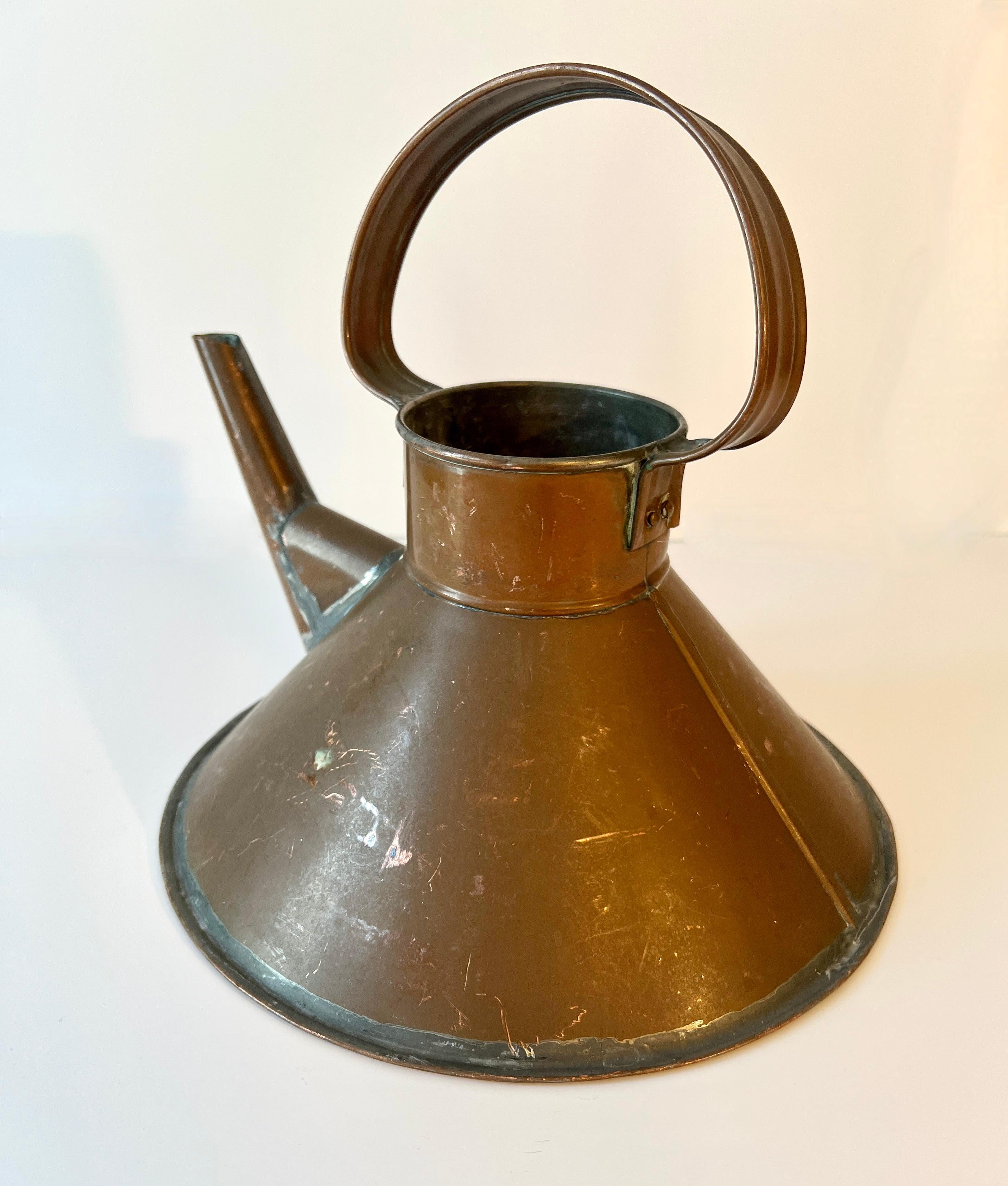 Hand-Crafted Copper Ships Kettle or Watering Can For Sale