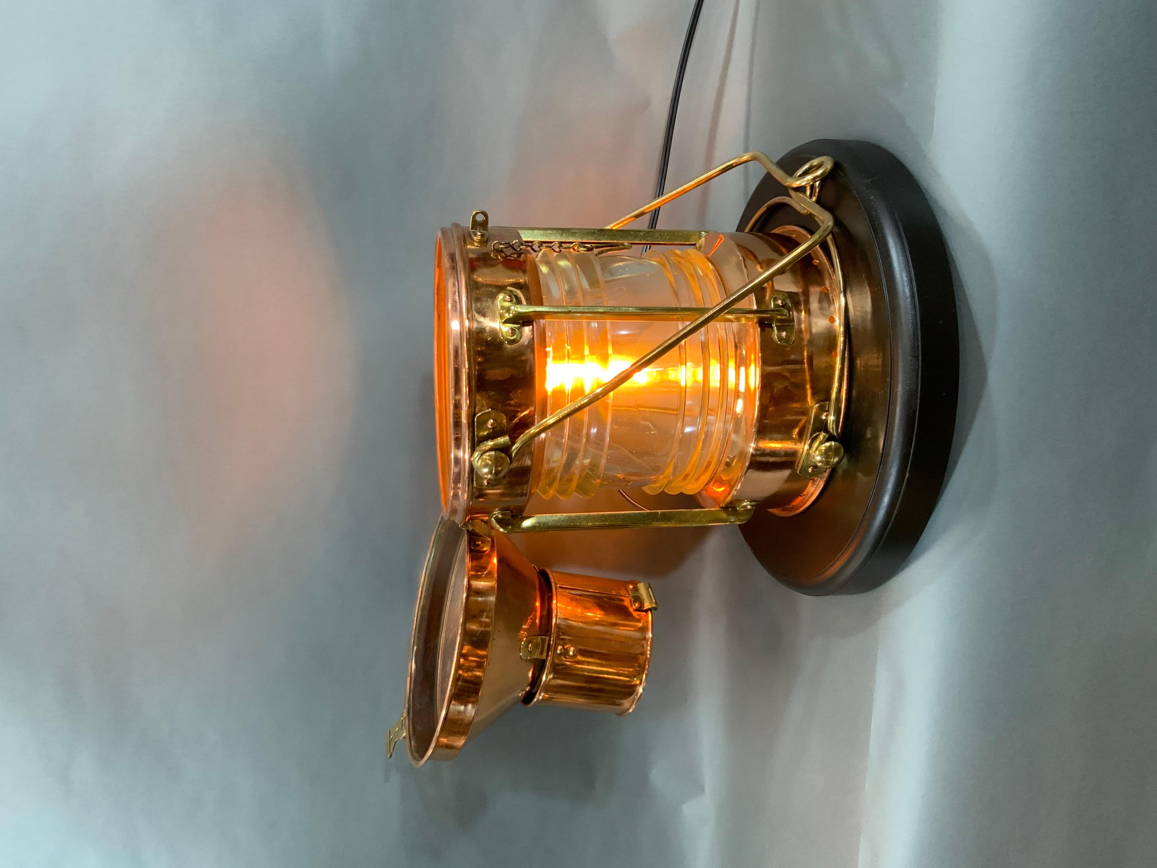 Mid-20th Century Copper Ship’s Lantern by English Maker Meteorite For Sale