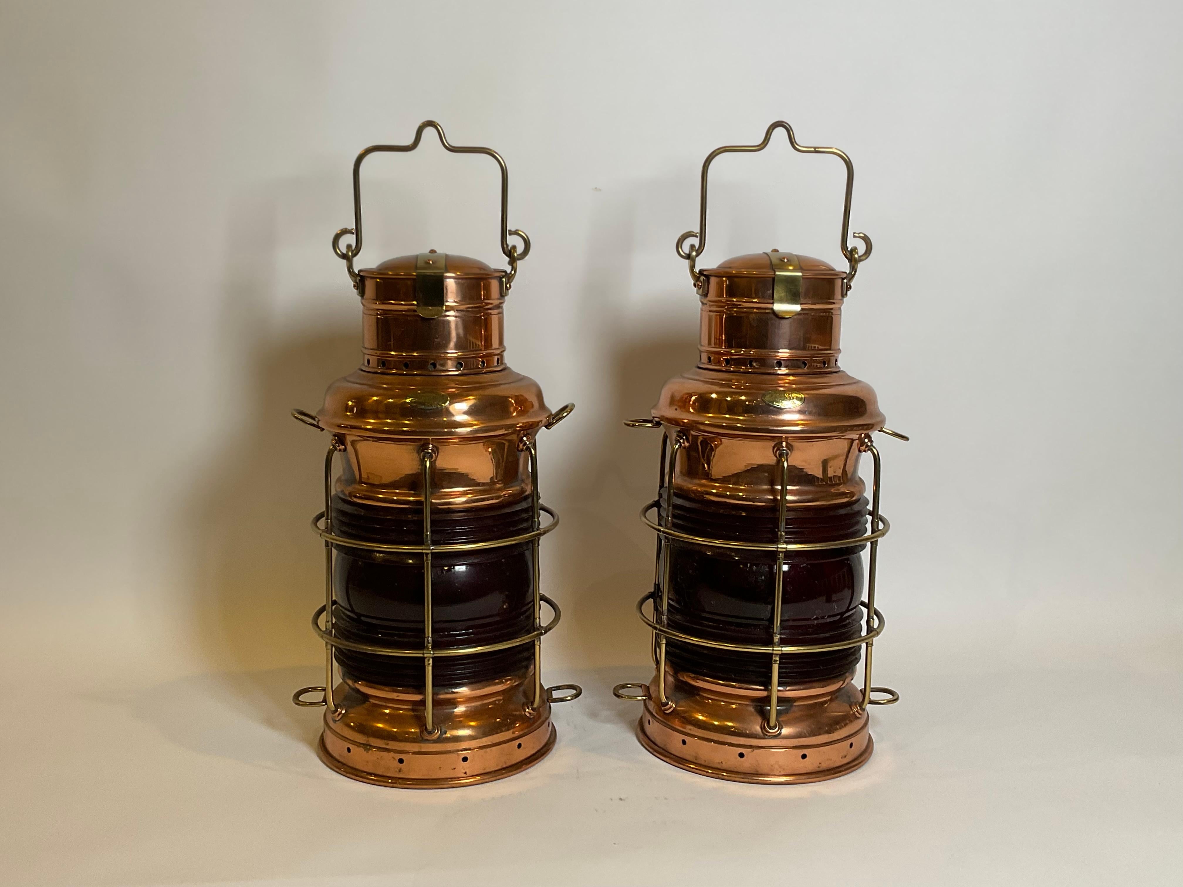 North American Copper Ships Lanterns By Perko For Sale