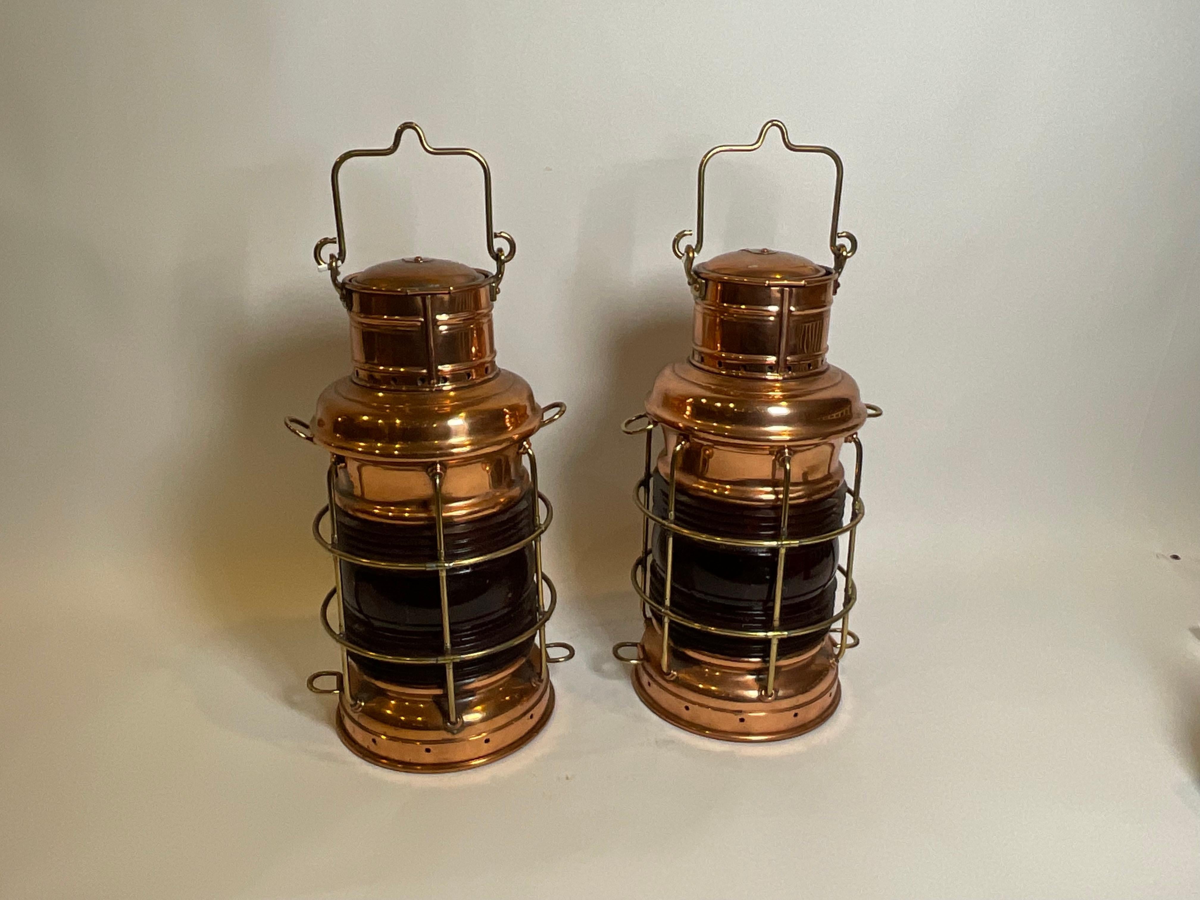Copper Ships Lanterns By Perko For Sale 4