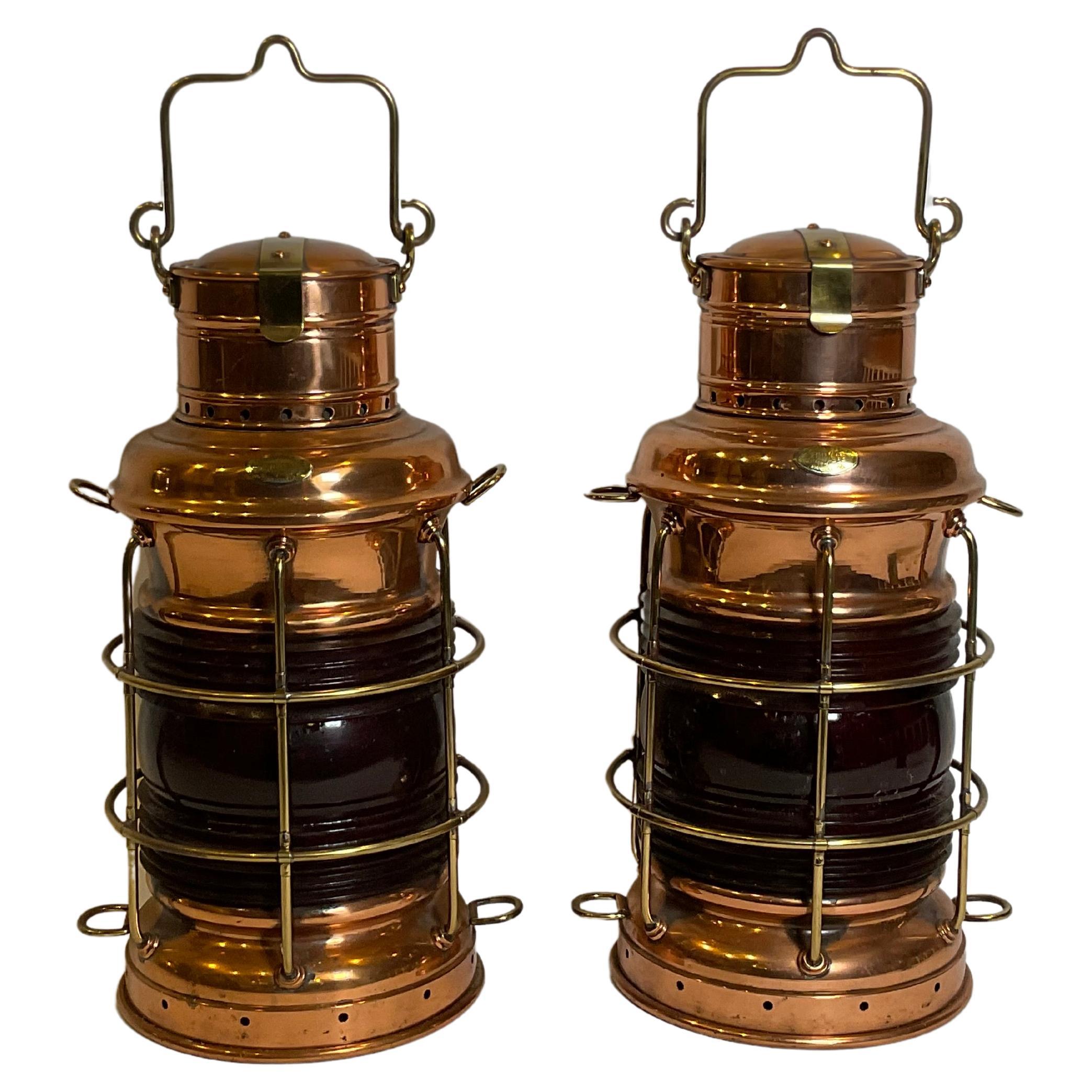 Copper Ships Lanterns By Perko For Sale