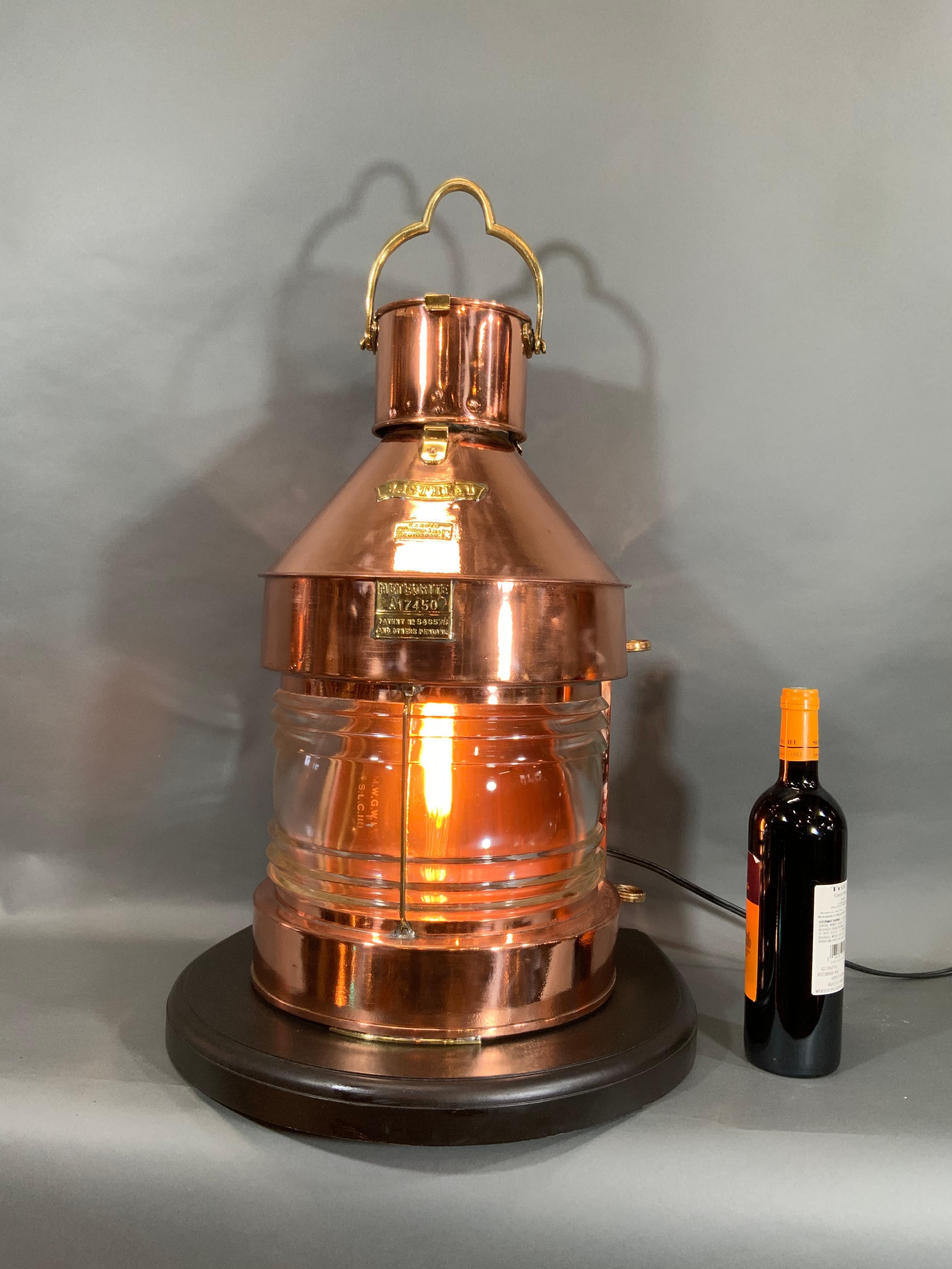 English Copper Ship's Masthead Lantern by Meteorite 