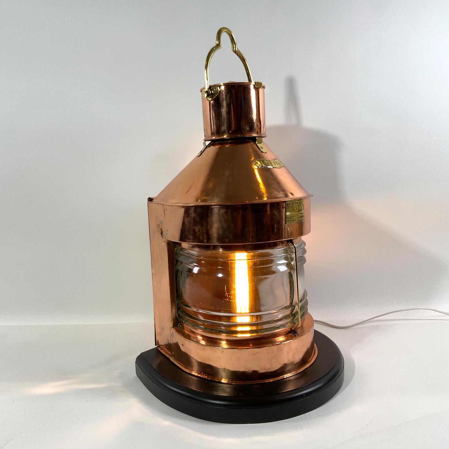 Lacquered Copper Ships Masthead Lantern by Meteorite of England For Sale