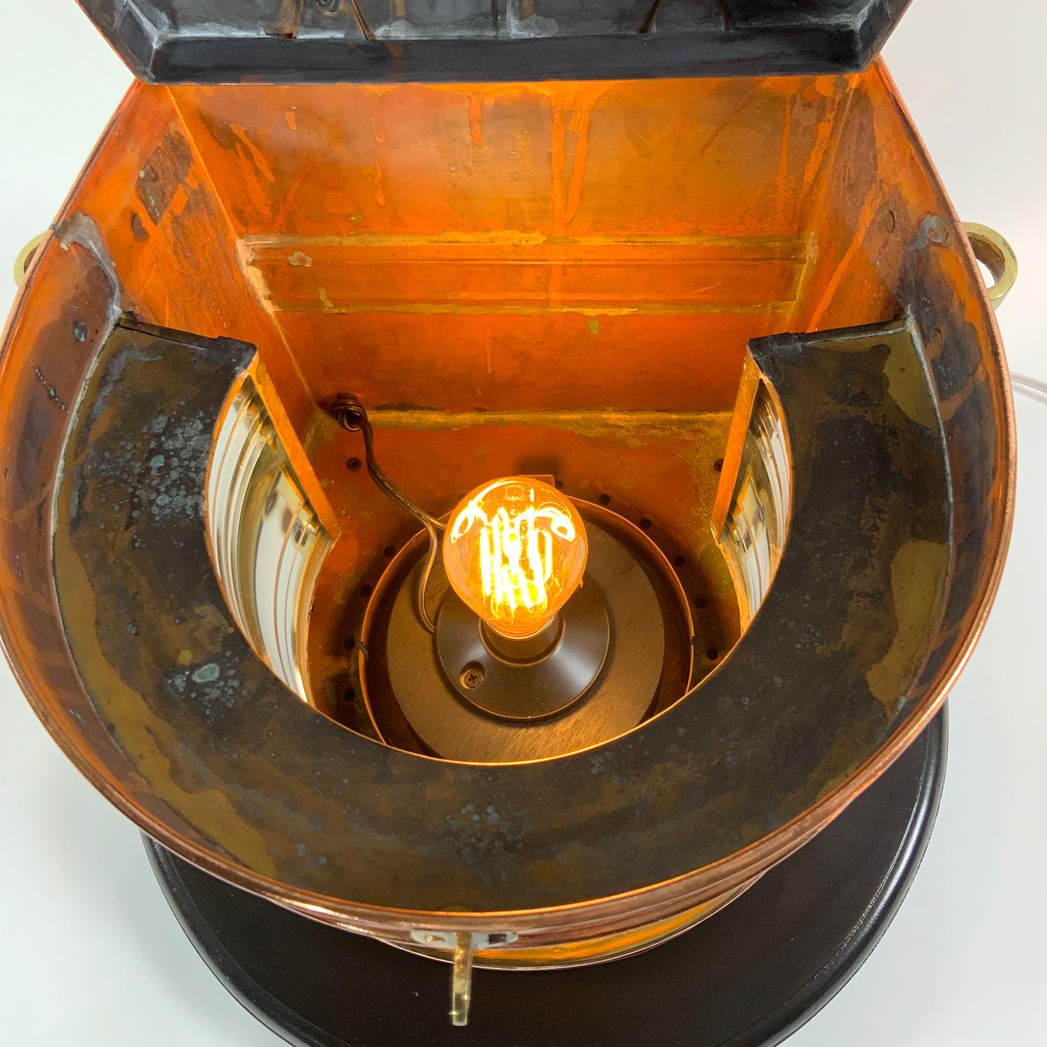 Copper Ships Masthead Lantern On Base For Sale 2