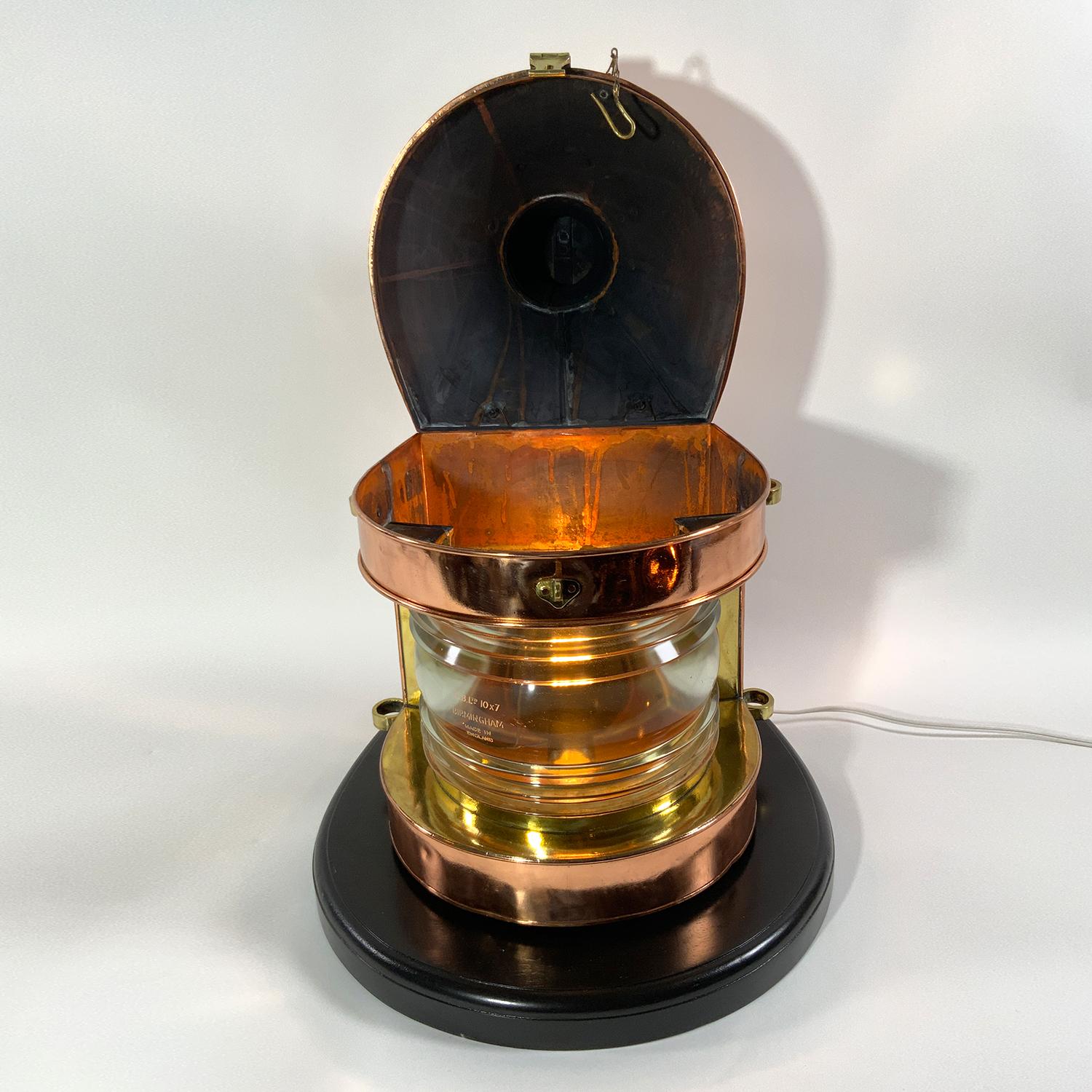 Copper Ships Masthead Lantern On Base For Sale 1