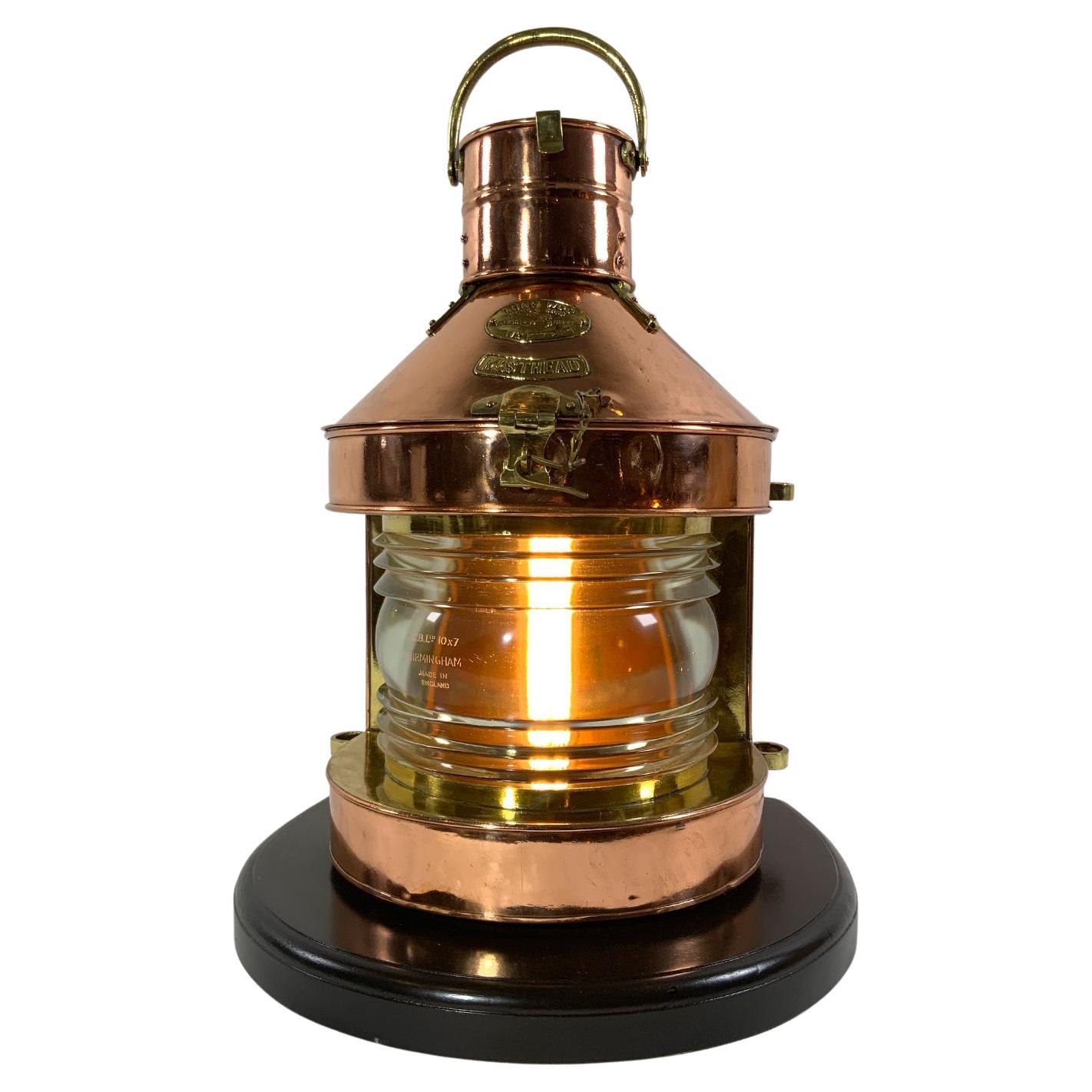 Copper Ships Masthead Lantern On Base For Sale