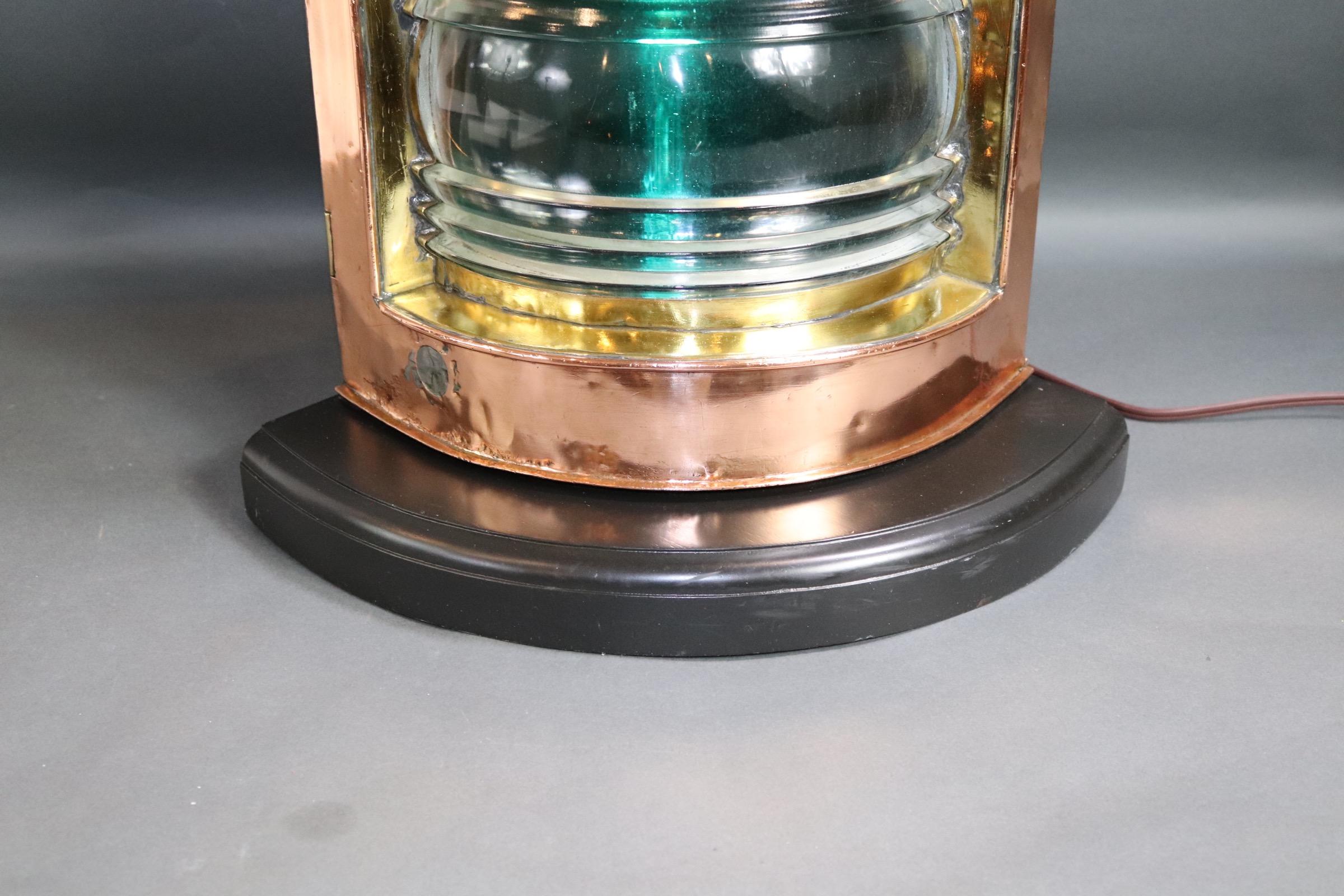 Mid-20th Century Copper Ships Starboard Lantern For Sale