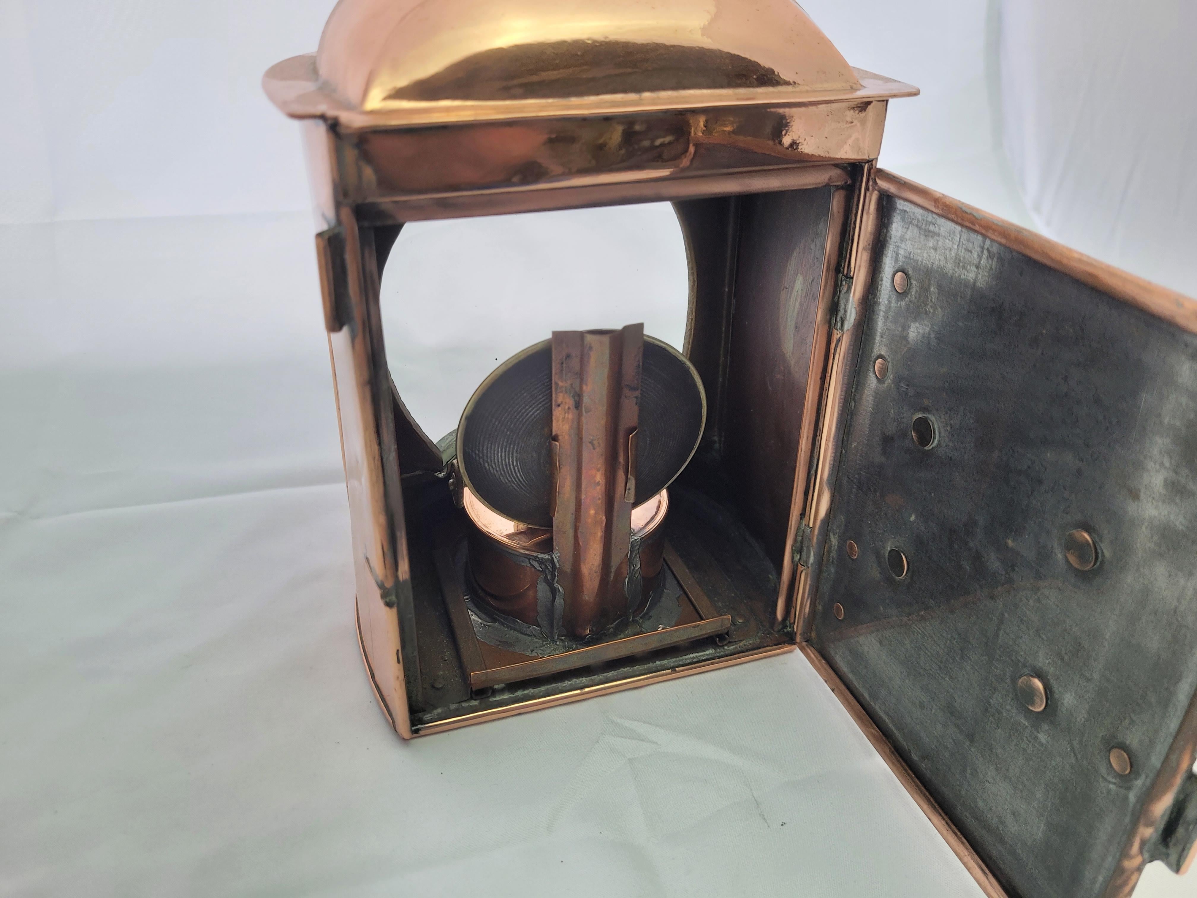 Copper Ships Stern Lantern By English Maker For Sale 6