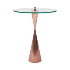 Copper Side Table with Glass Top