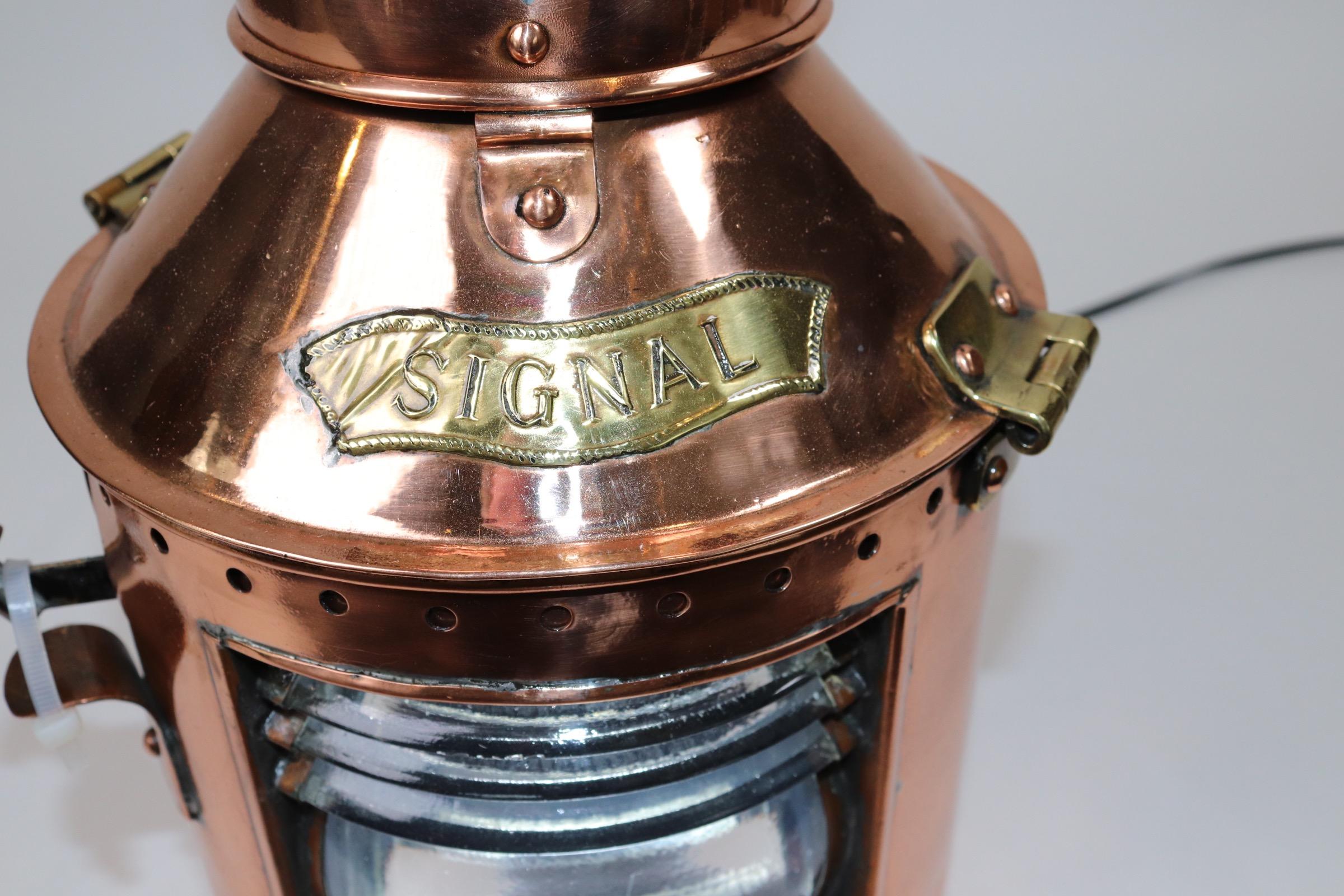 Copper Signal Lantern by Davey of London In Good Condition For Sale In Norwell, MA
