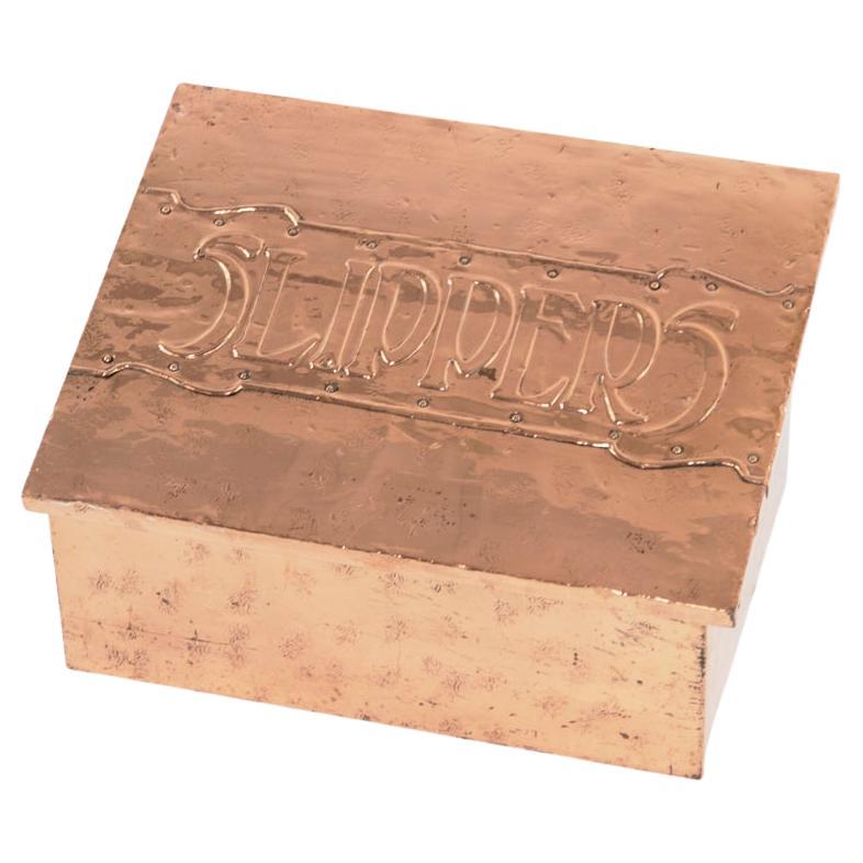 Copper Slipper Box For Sale