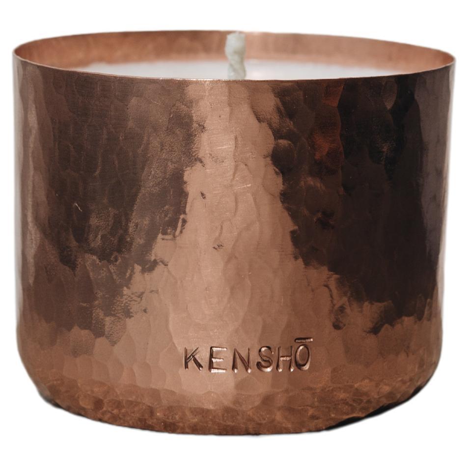 Rustic Hand-Hammered Copper Mexican Small Candle  For Sale