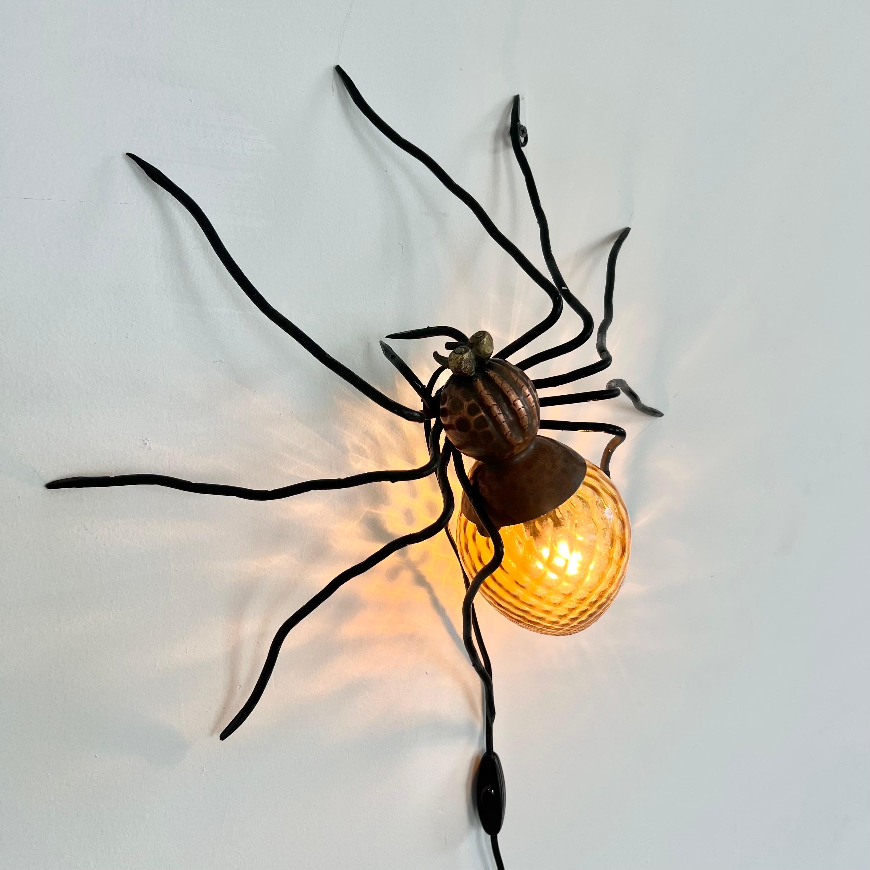 Mid-20th Century Copper Spider Sconce, 1960s Italy For Sale