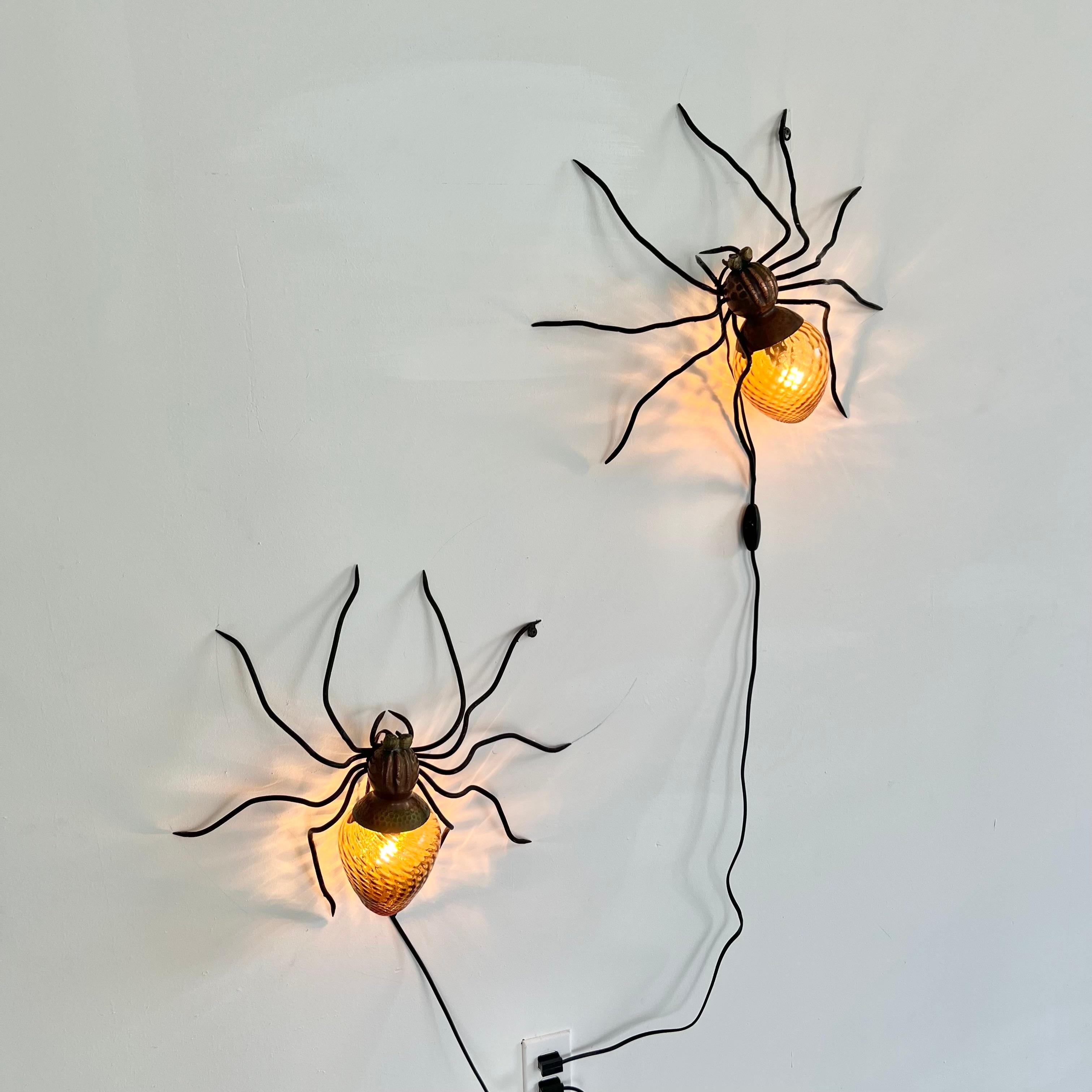 Kupfer-Spinnen-Leuchter, 1960er Jahre Italien im Angebot 3